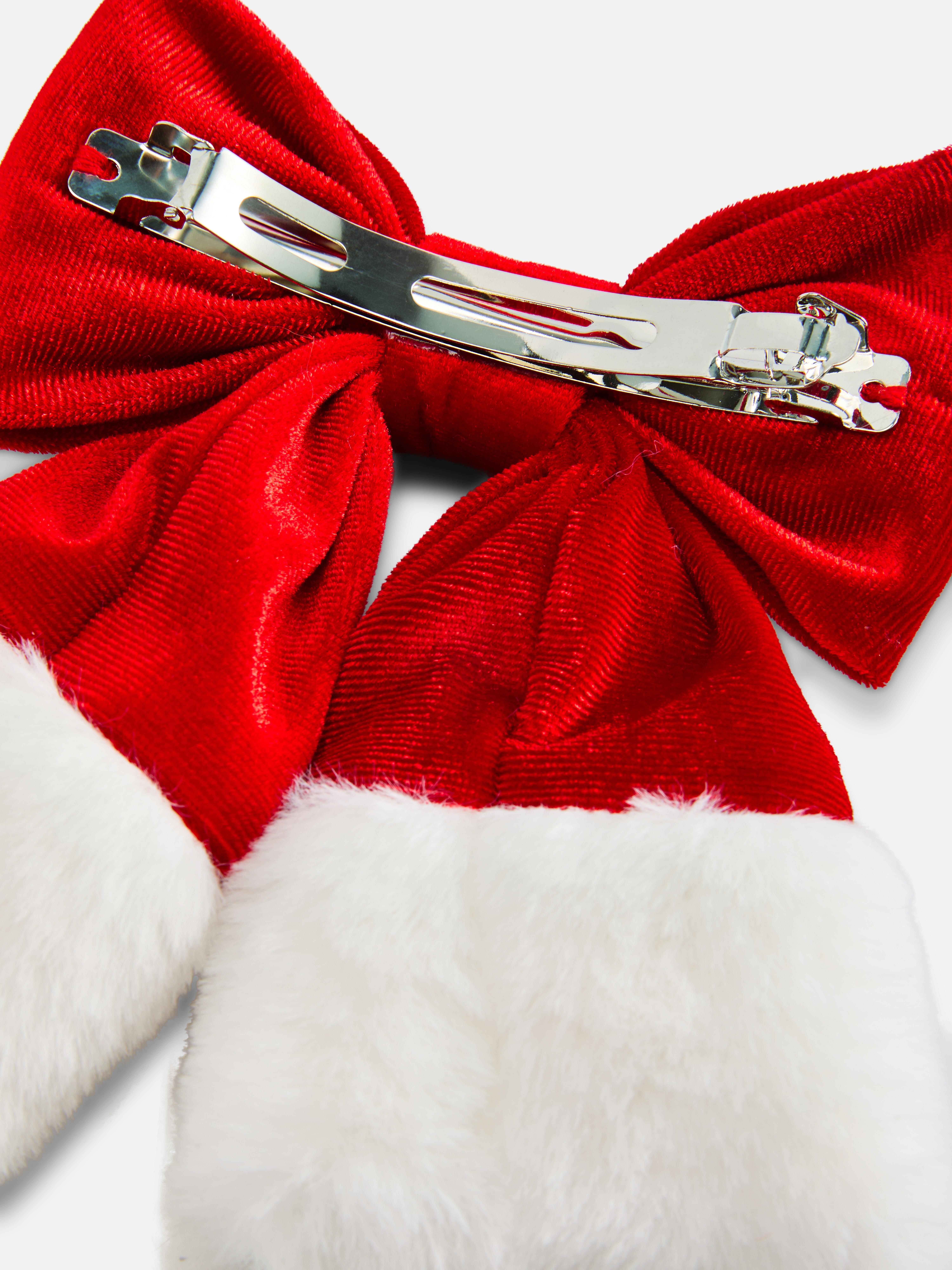 Santa Bow Hair Clip