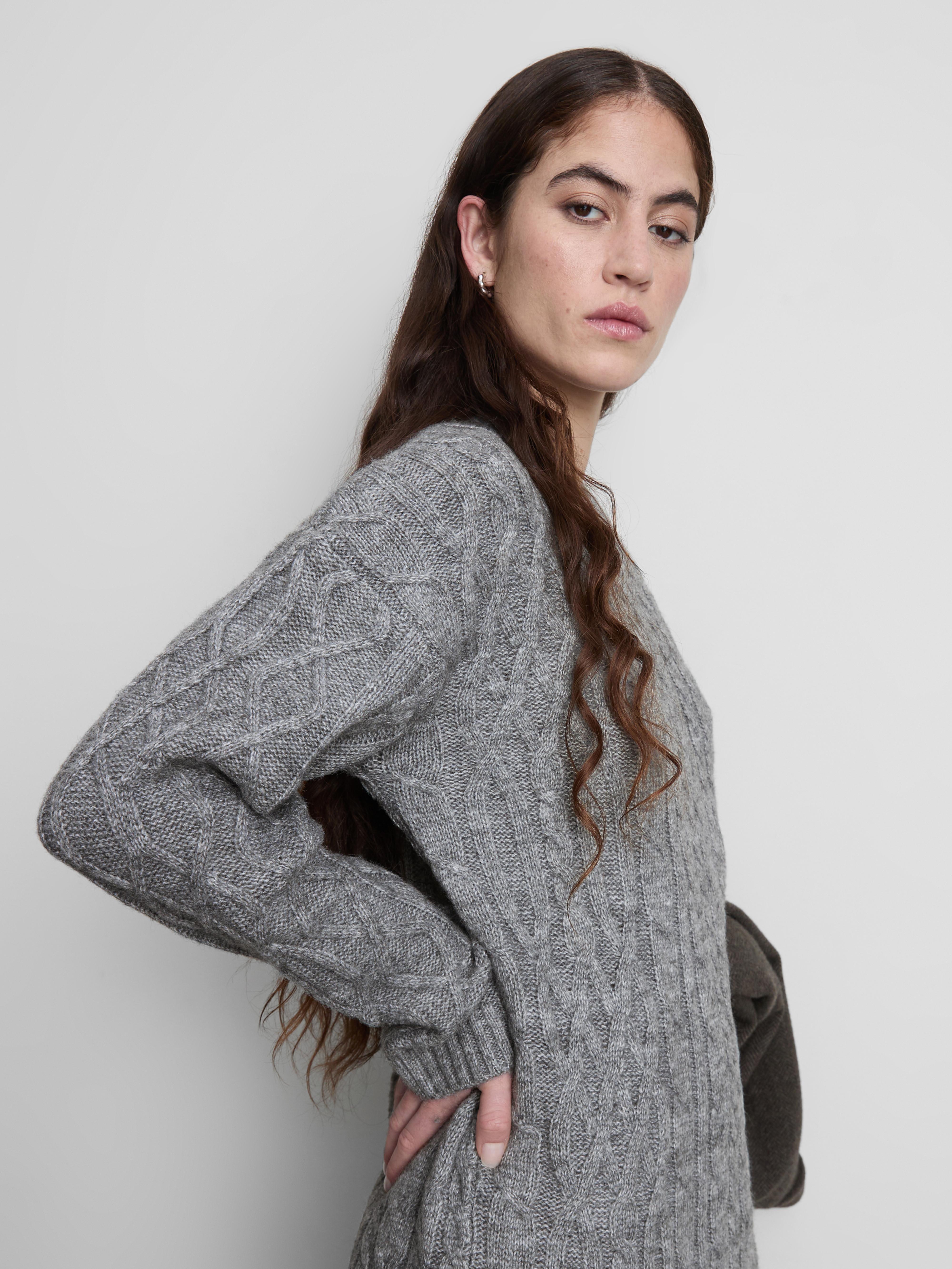 Cable Knit Mini Sweater Dress