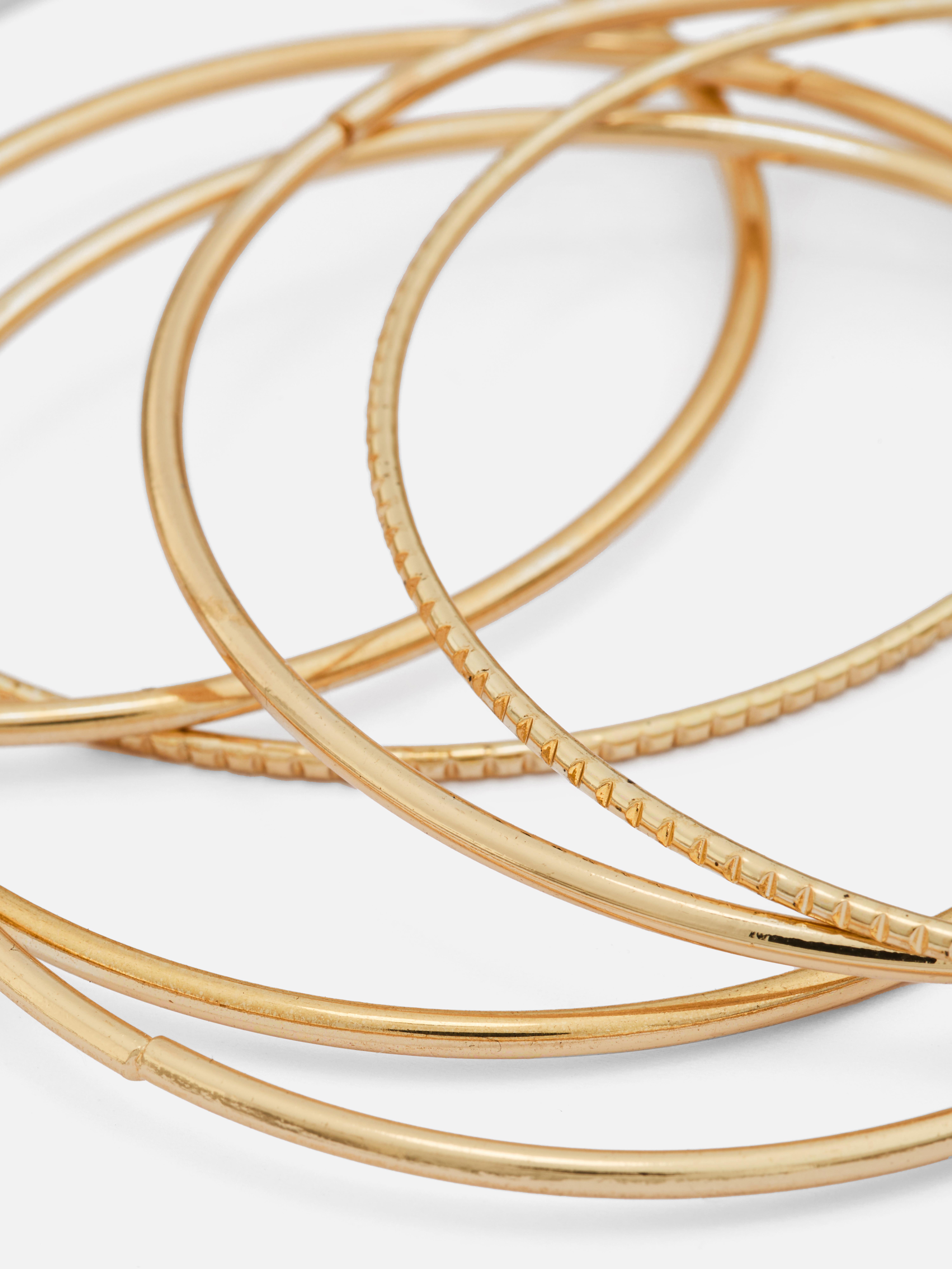 6pk Polished Metal Bangles