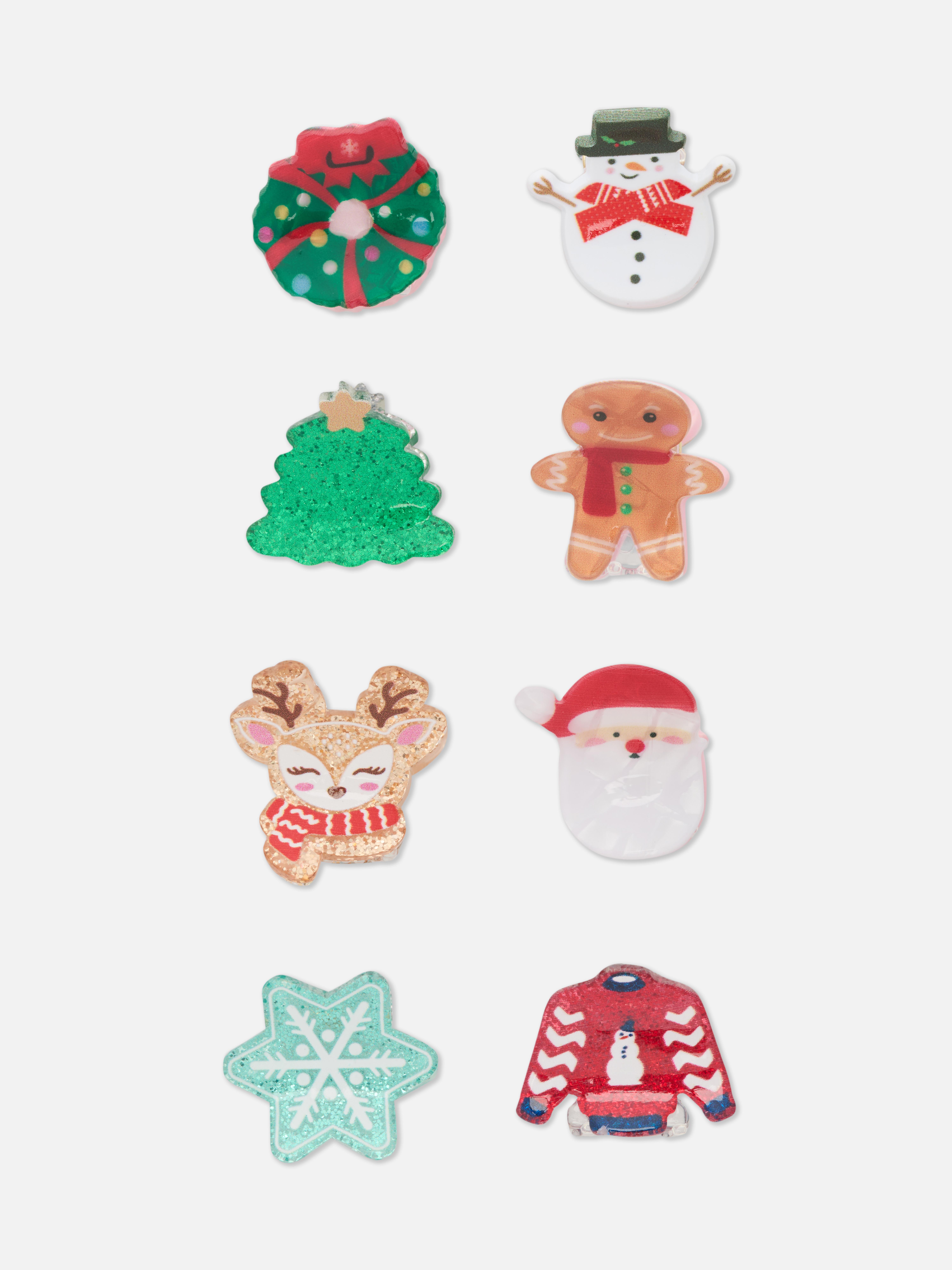 8pk Mini Christmas Claw Clips