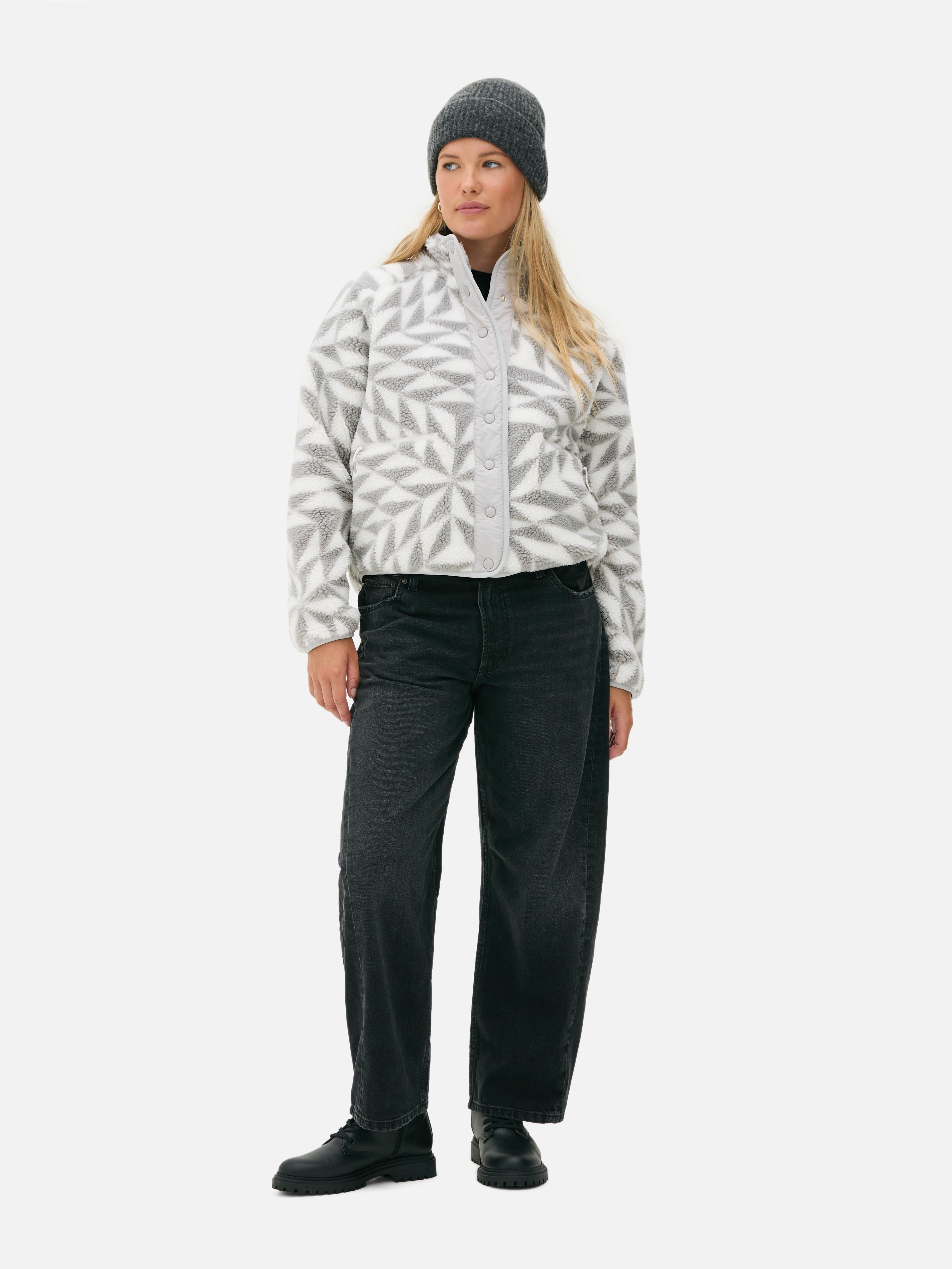 Printed Snap Button Borg Fleece