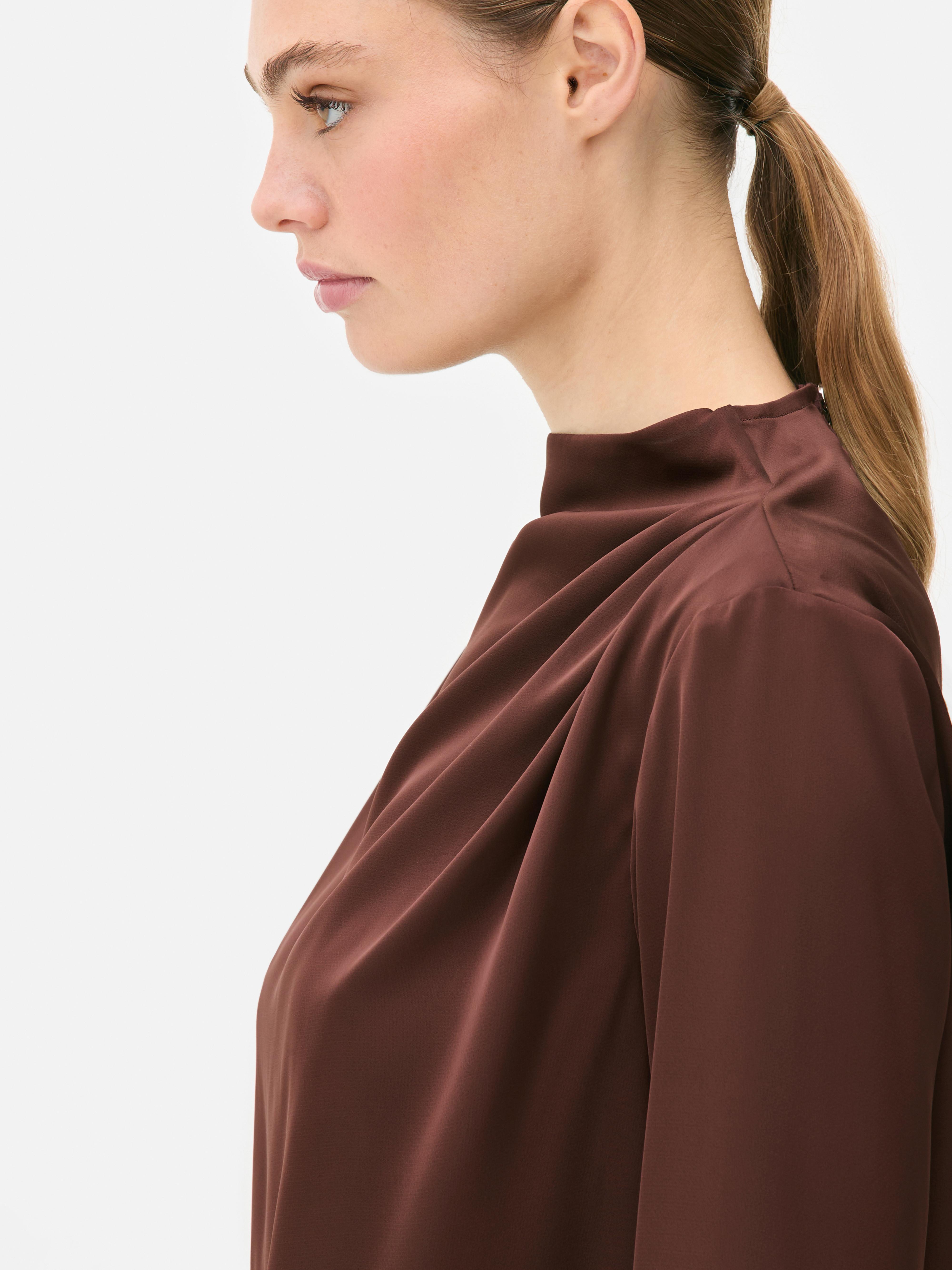 Draped Satin Blouse