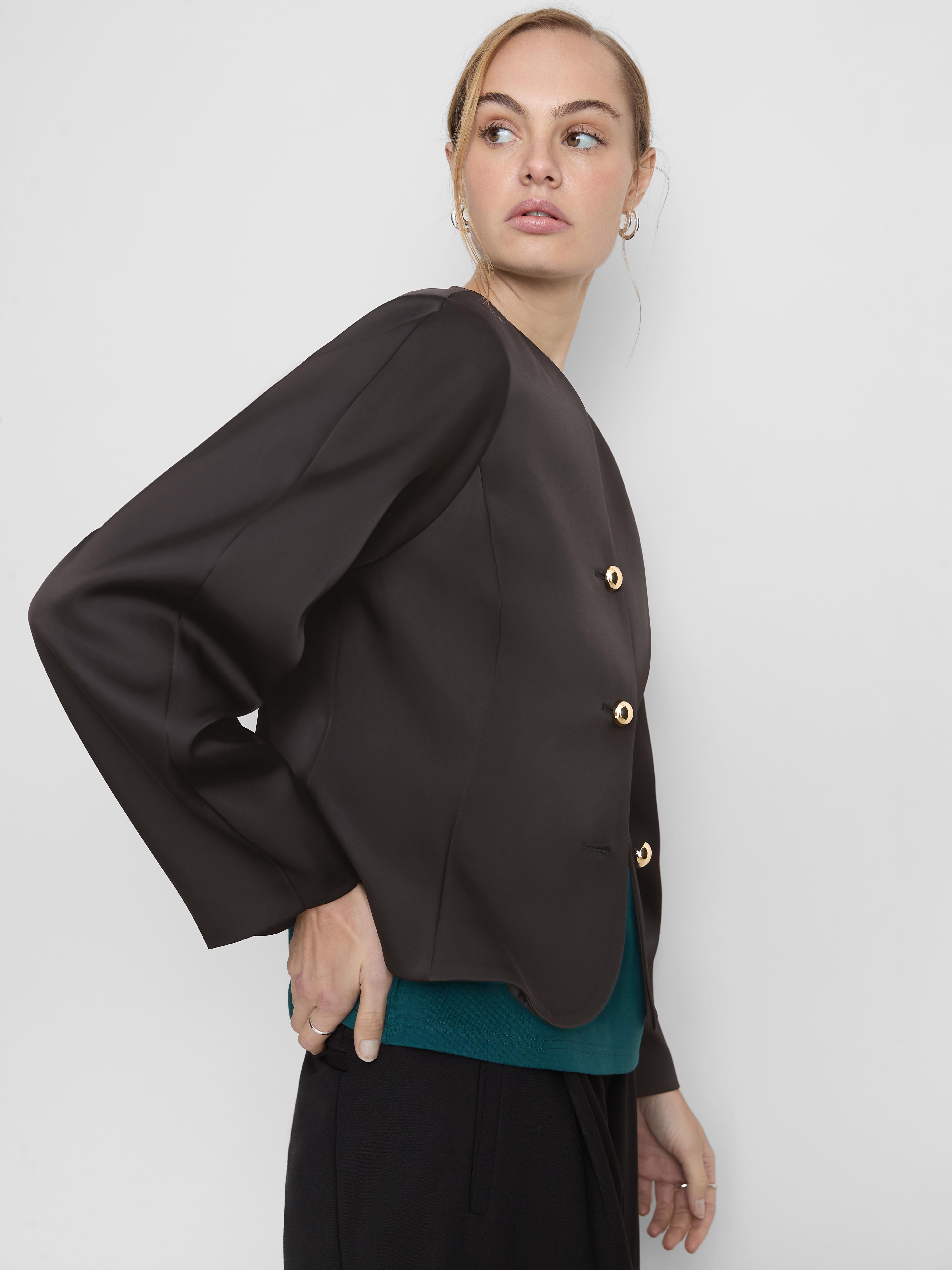The Edit Satin Peplum Jacket