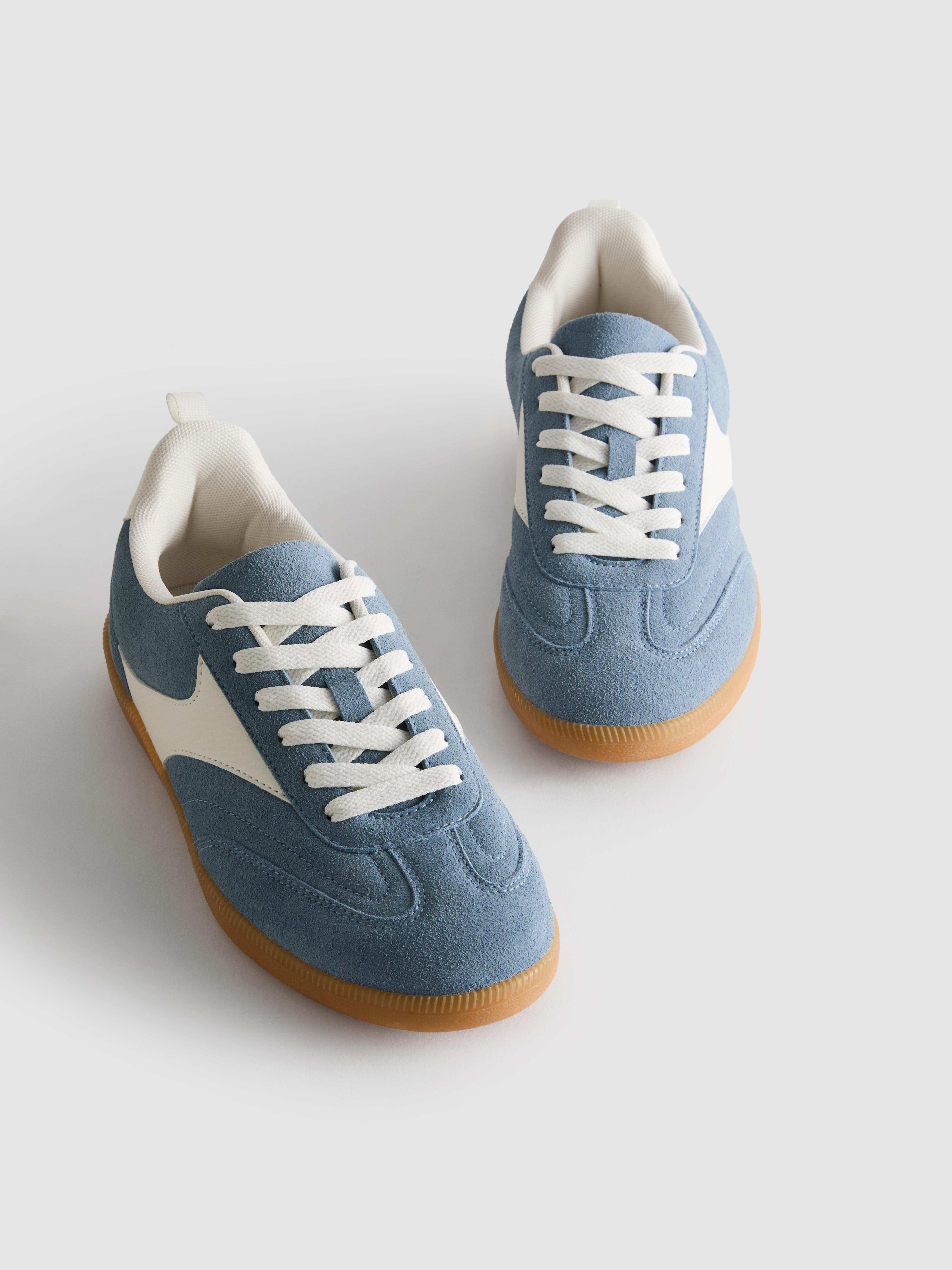 Faux Suede Gum Sole Low Top Sneakers