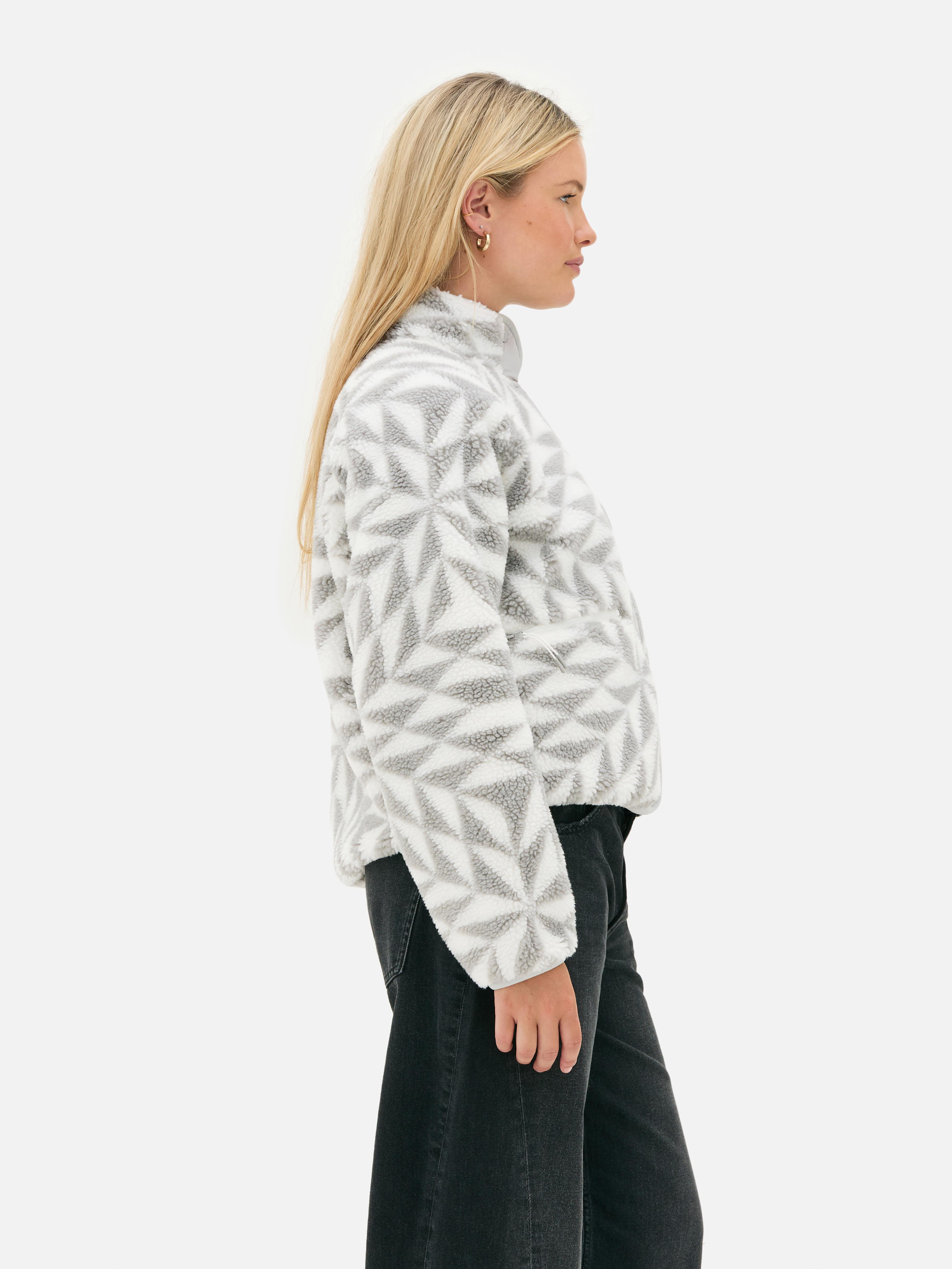 Printed Snap Button Borg Fleece