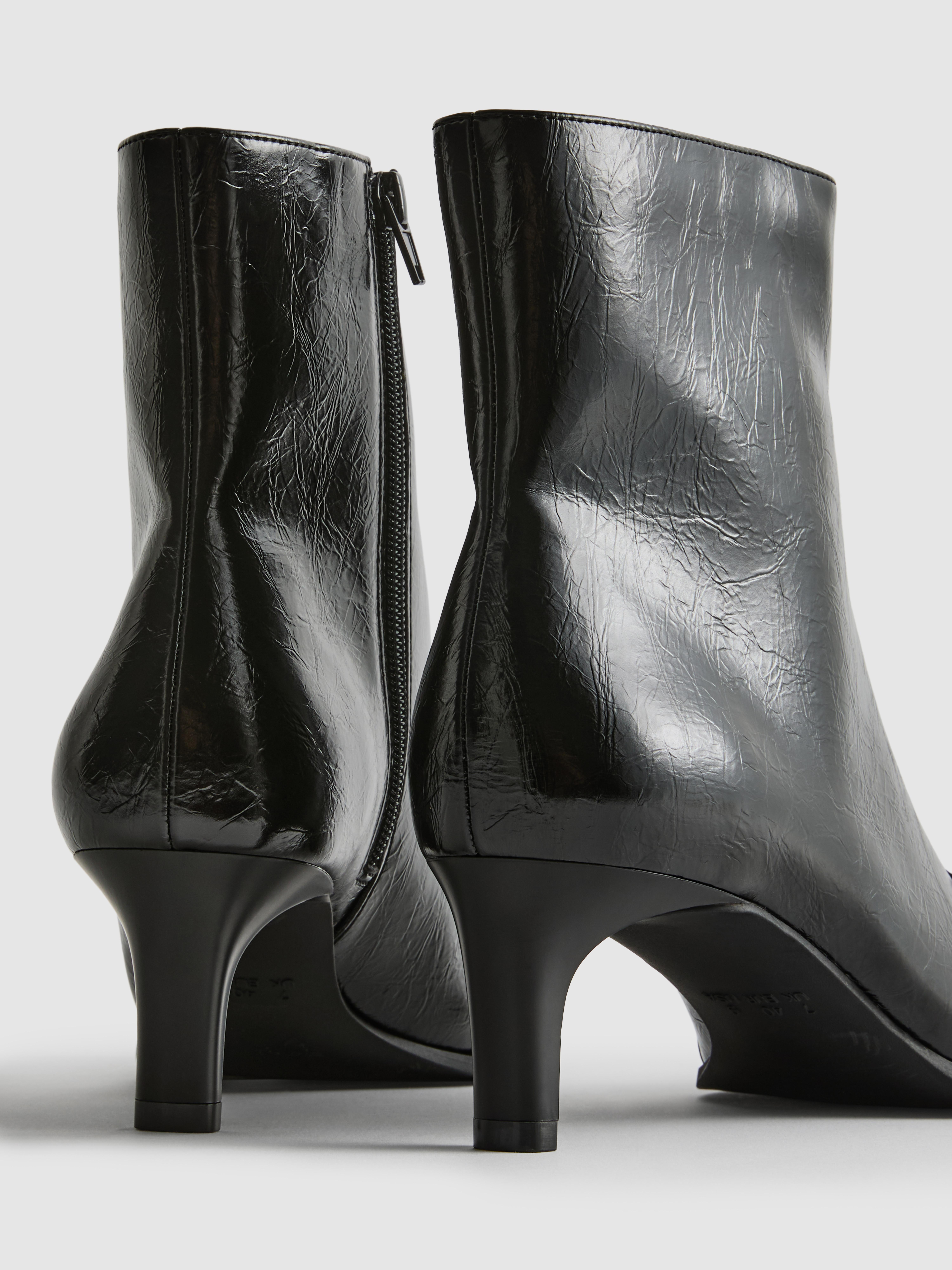 Buckle Detail Heeled Ankle Boots