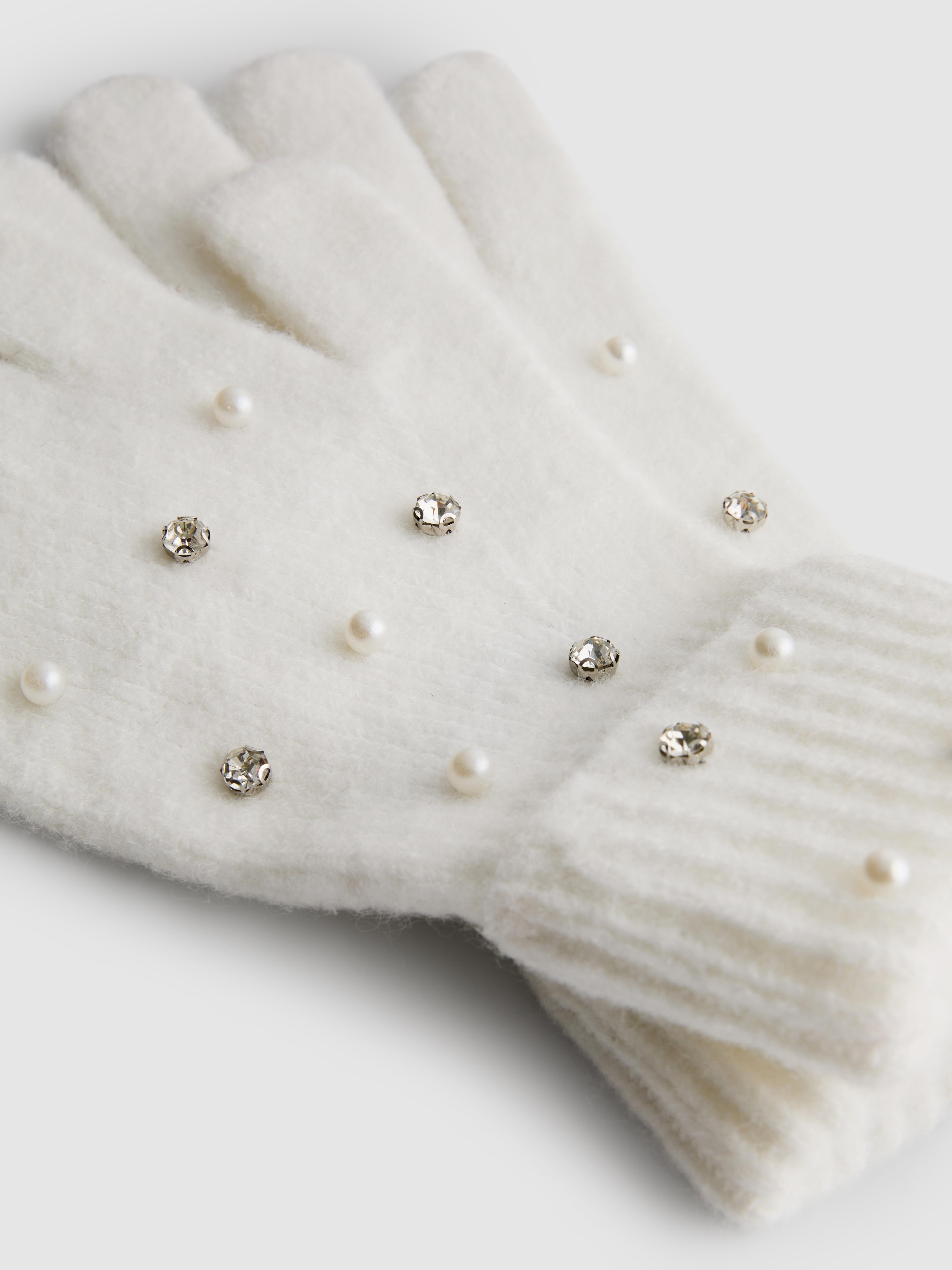 Embellished Glove and Scarf Set