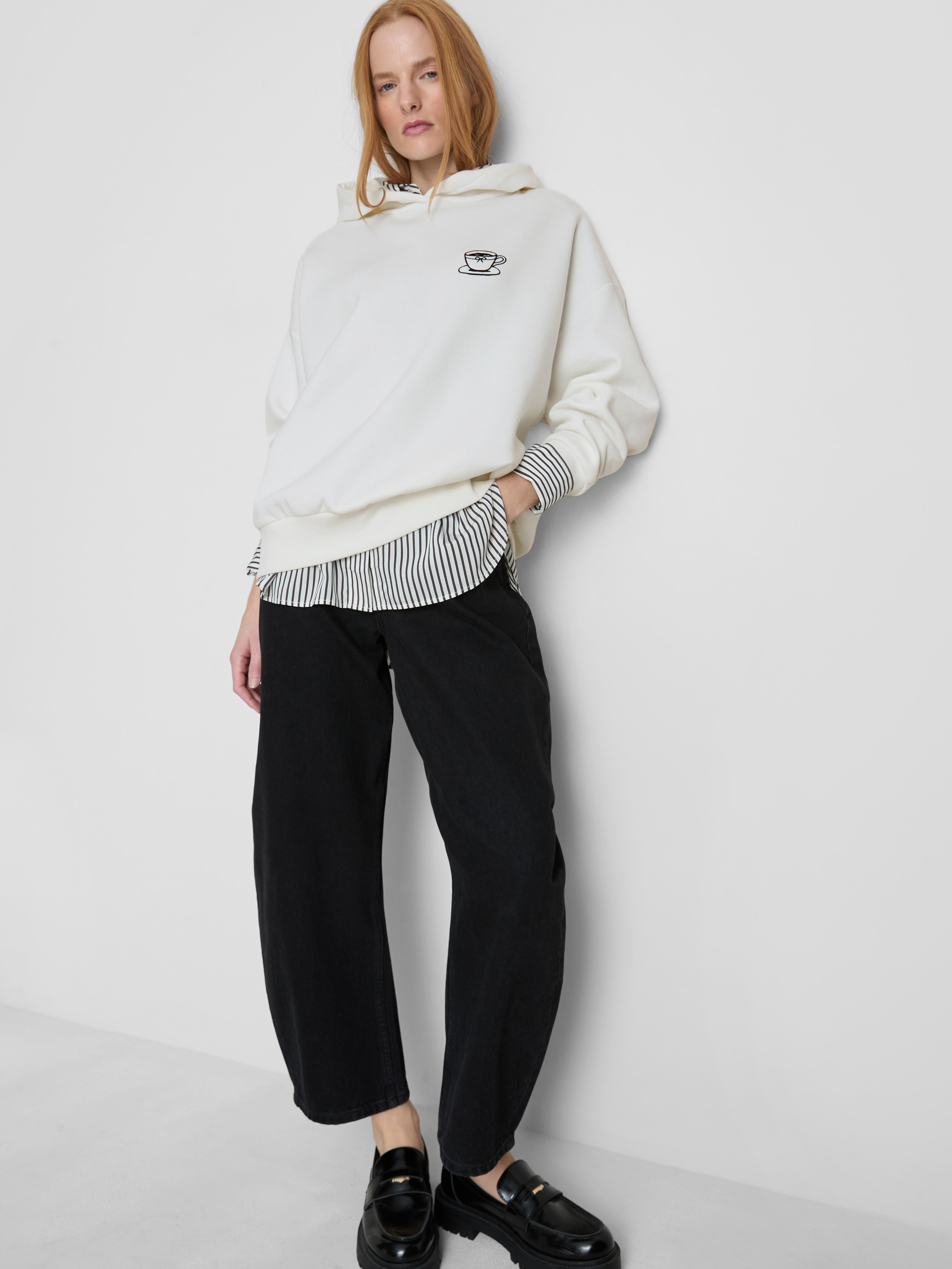 Cotton Blend Coffee Hoodie