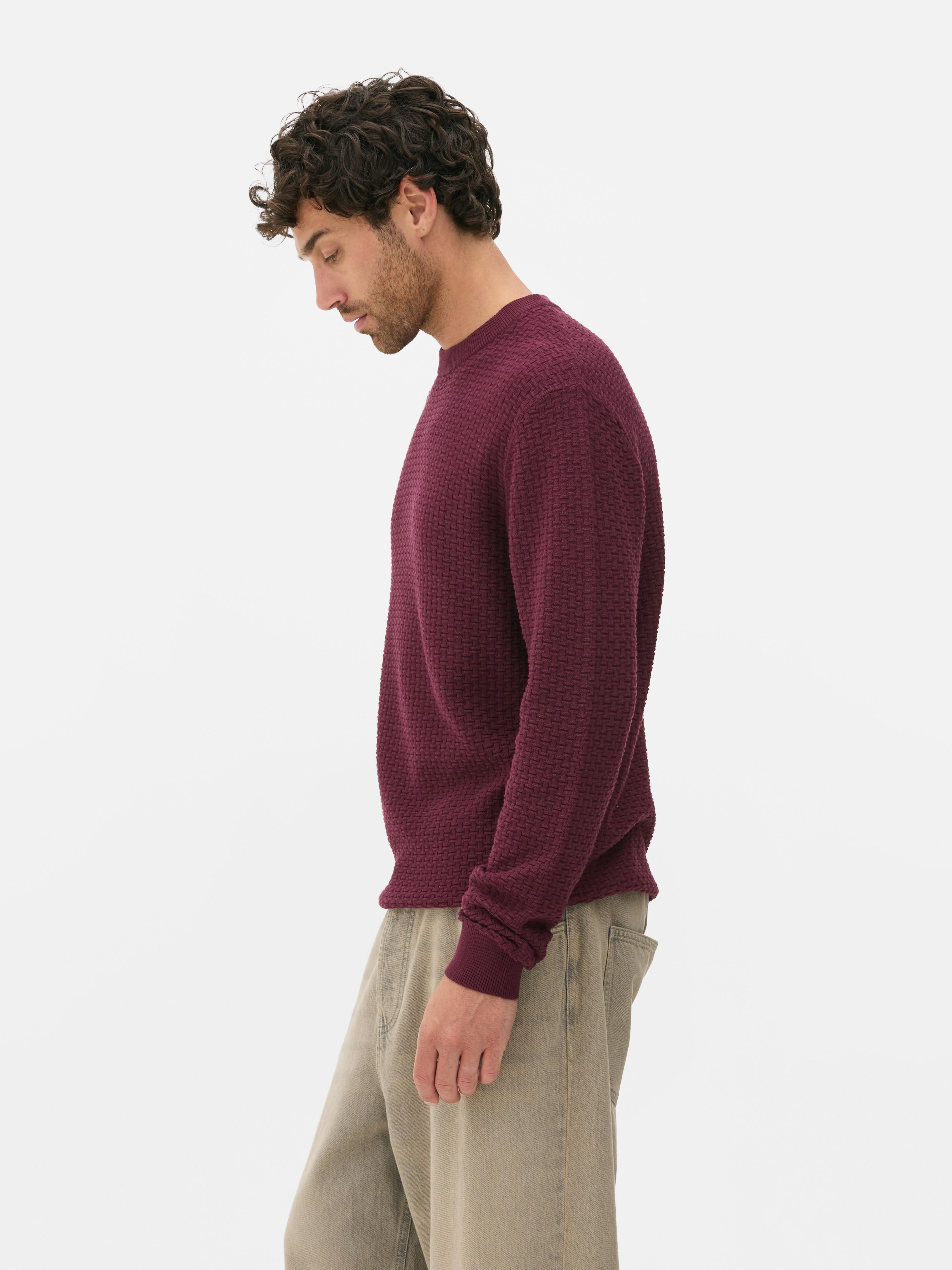 Textured Crew Neck Sweater
