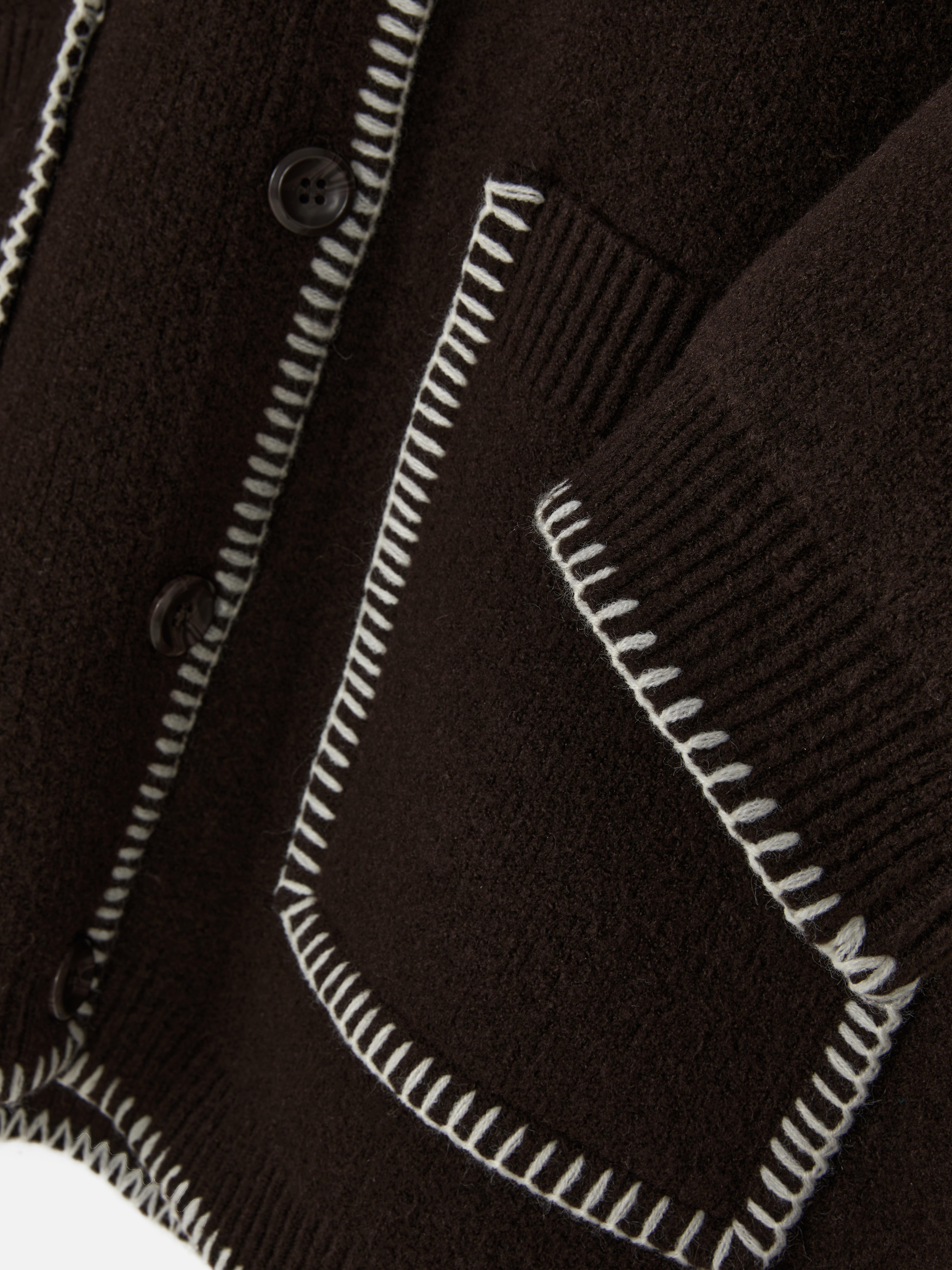 MAJOR FIND | Paula Echevarría Contrast Stitch Cardigan