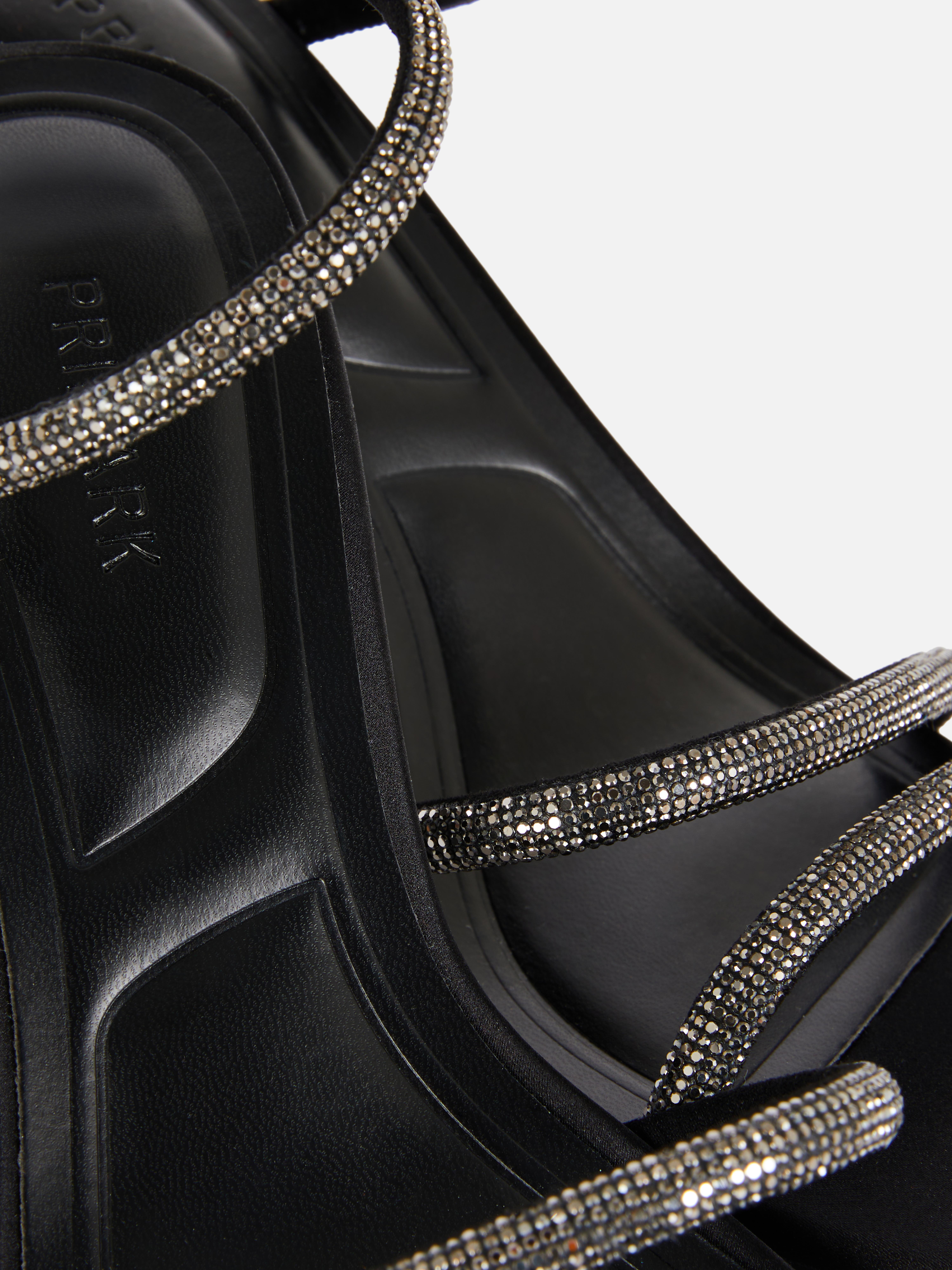 Spiral Diamante Heeled Sandals