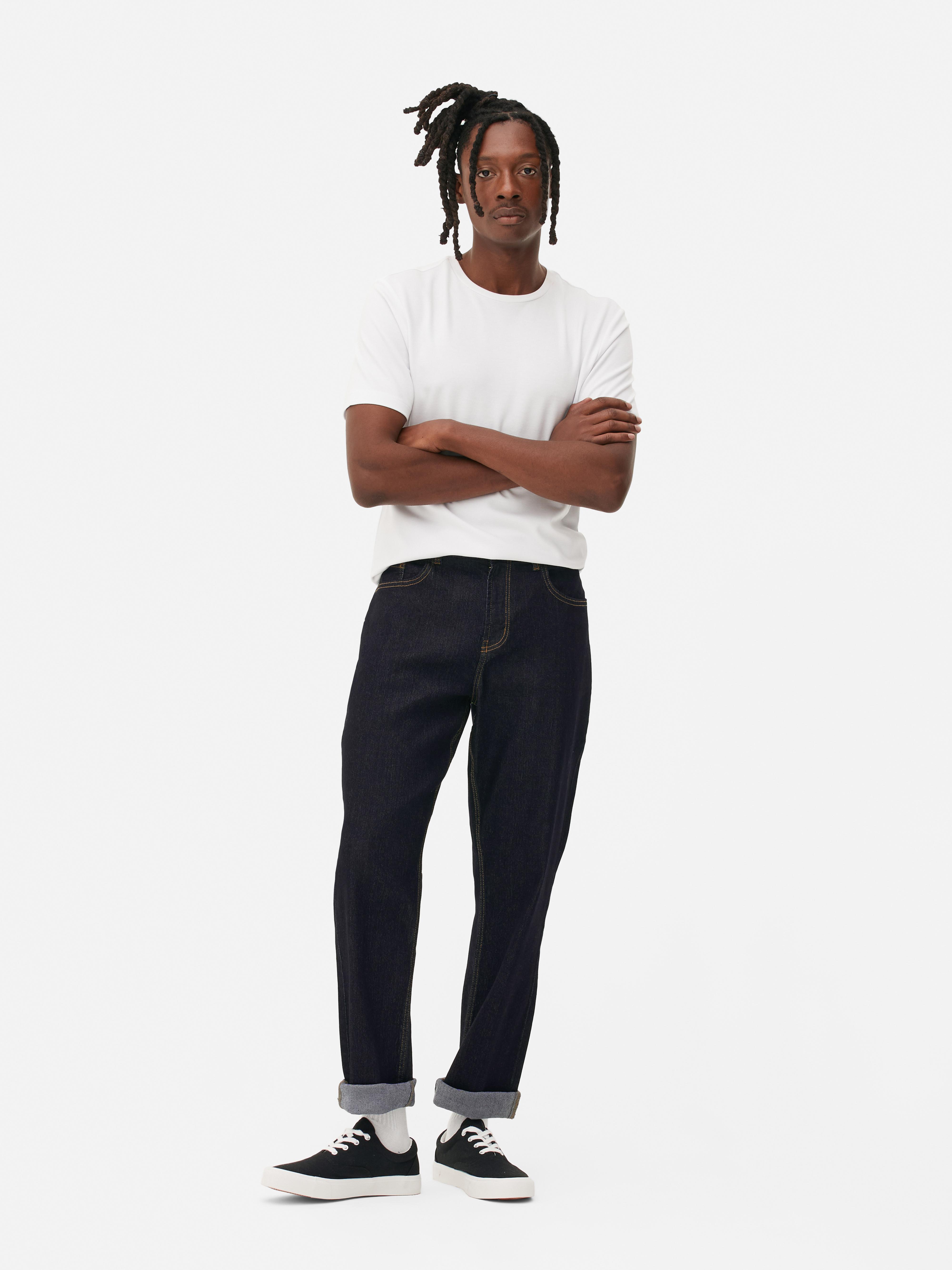 Mid-Rise Straight Leg Jeans