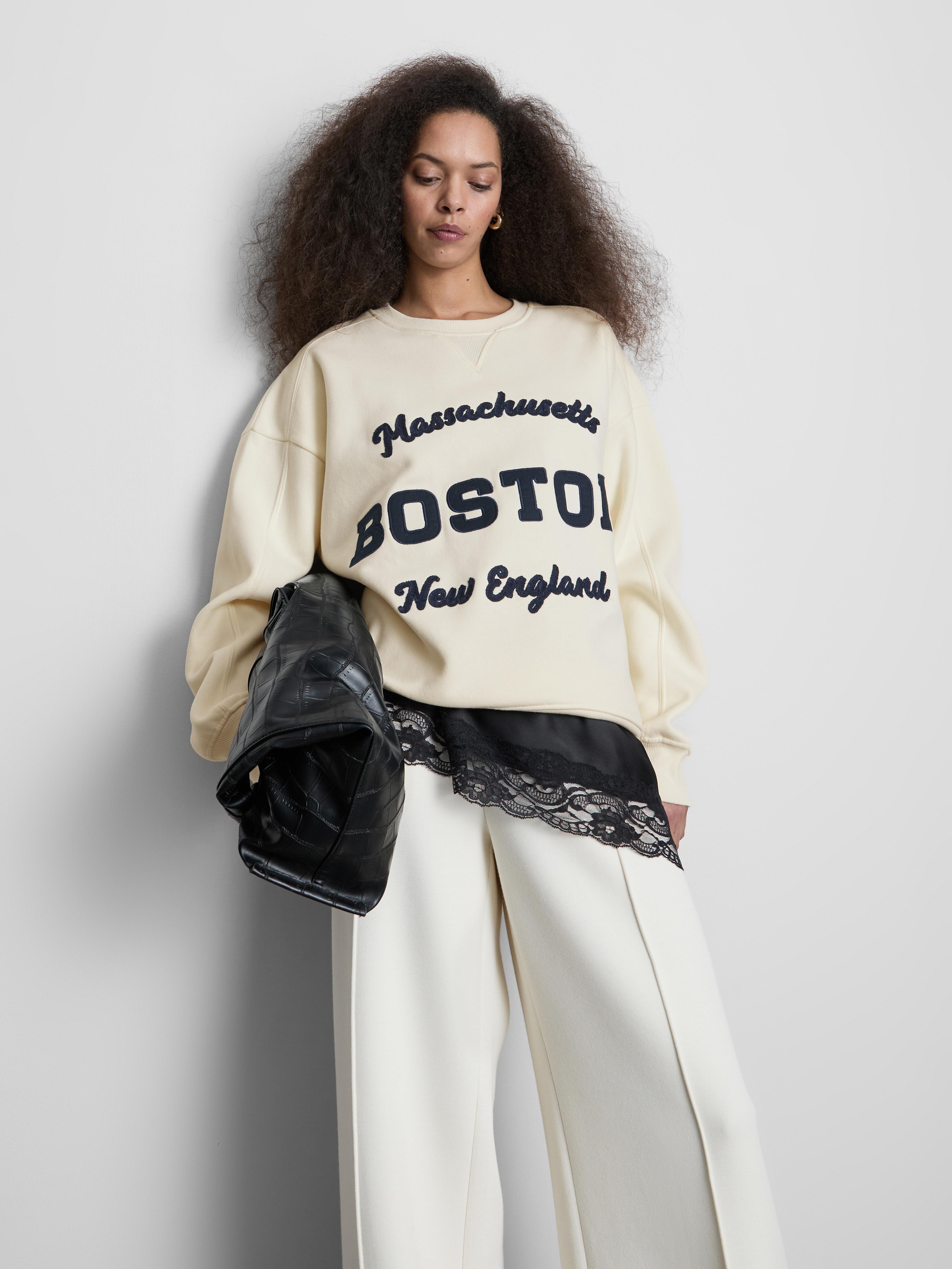 Oversized Cotton Rich Boston Sweatshirt