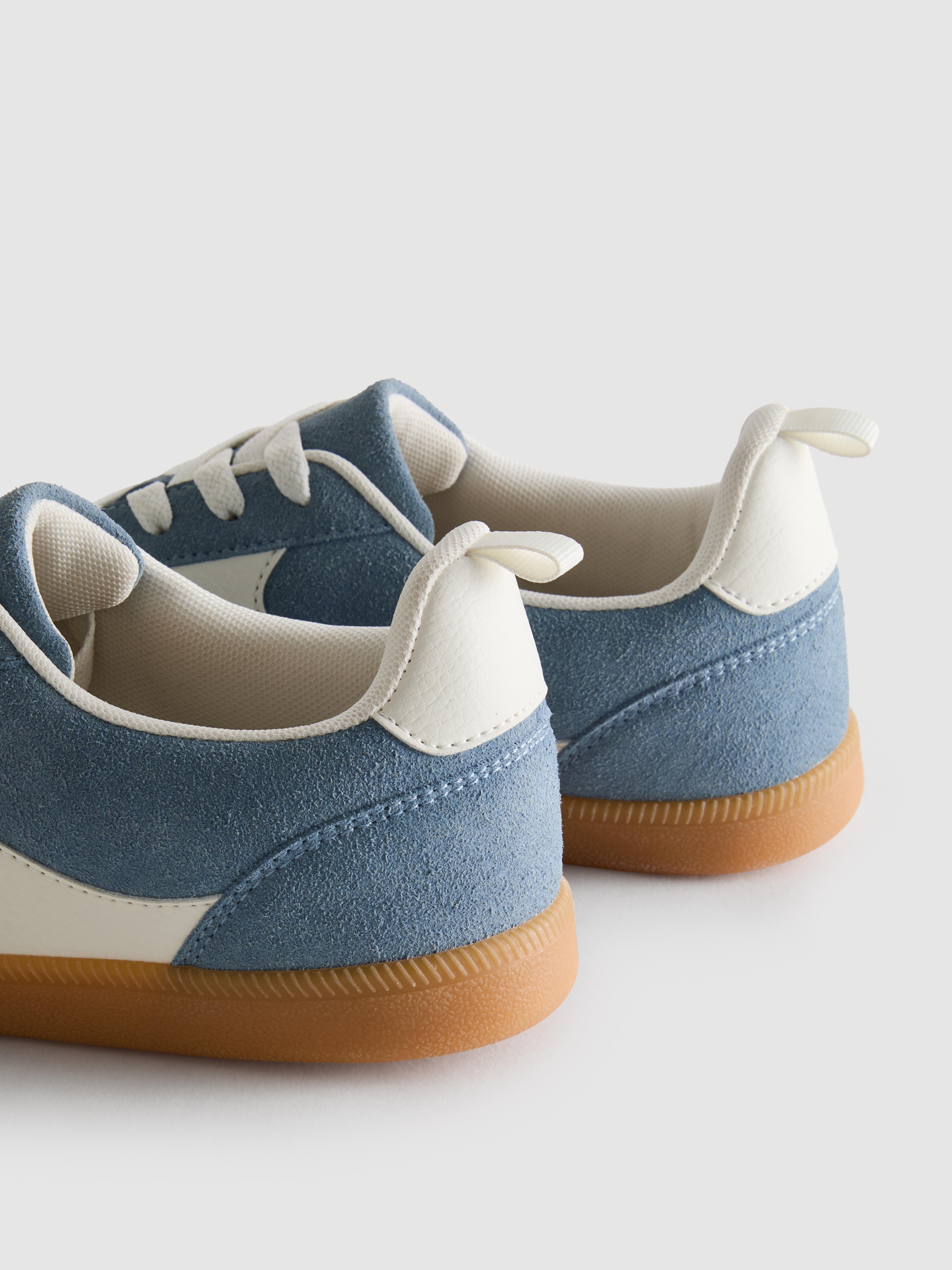 Faux Suede Gum Sole Low Top Sneakers