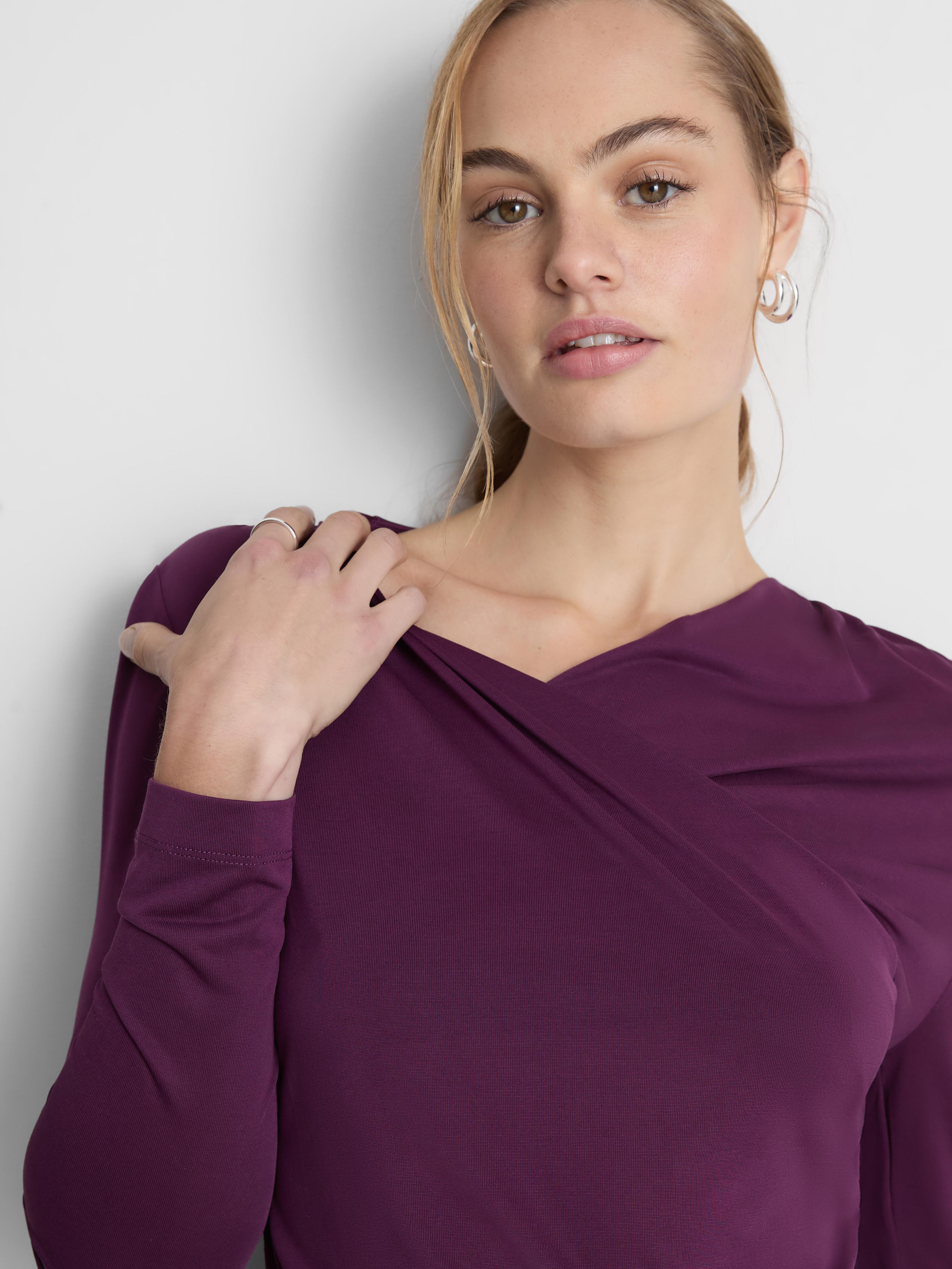 The Edit Draped Long Sleeve Top