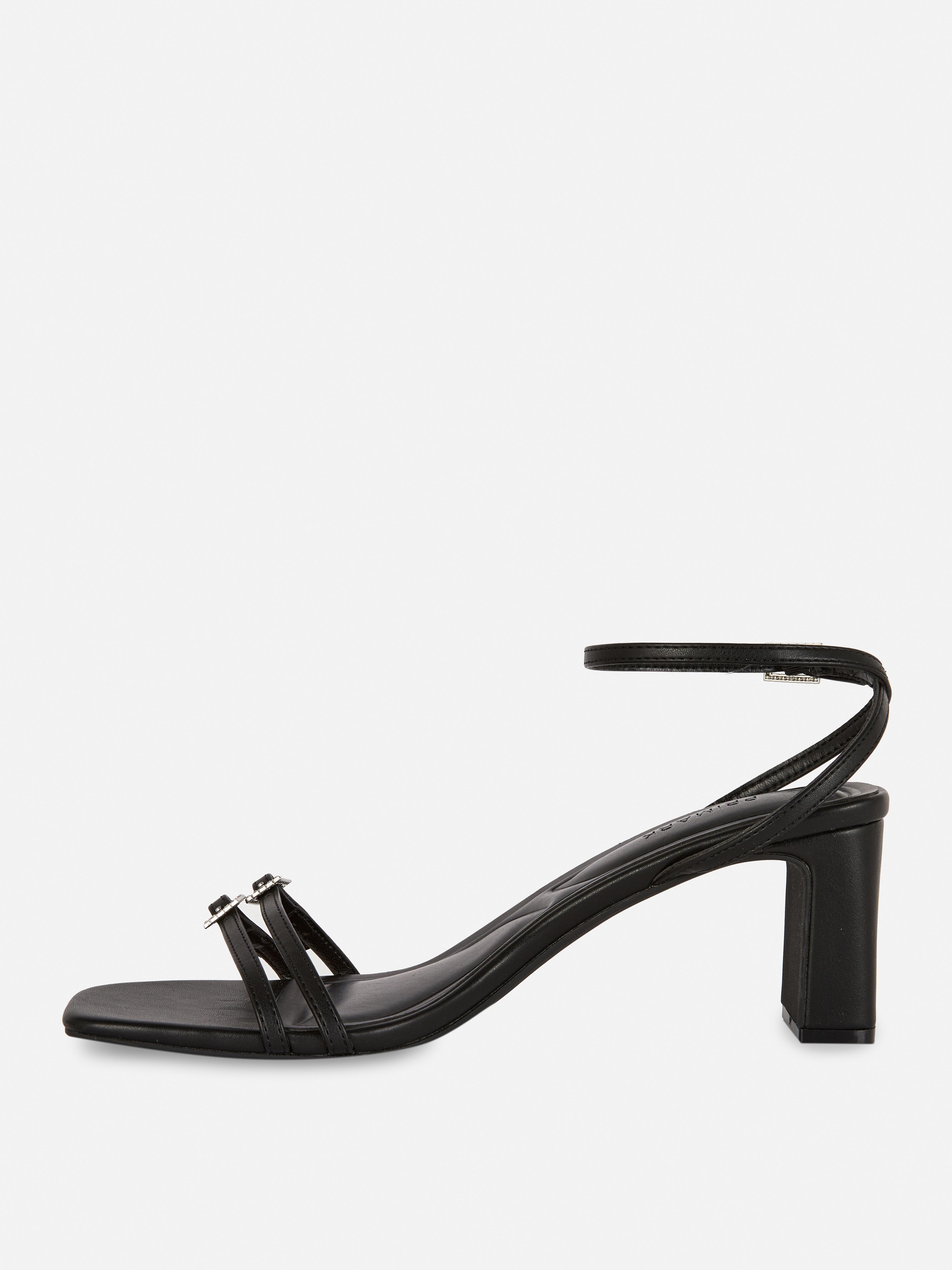 Diamanté Buckle Block Heels