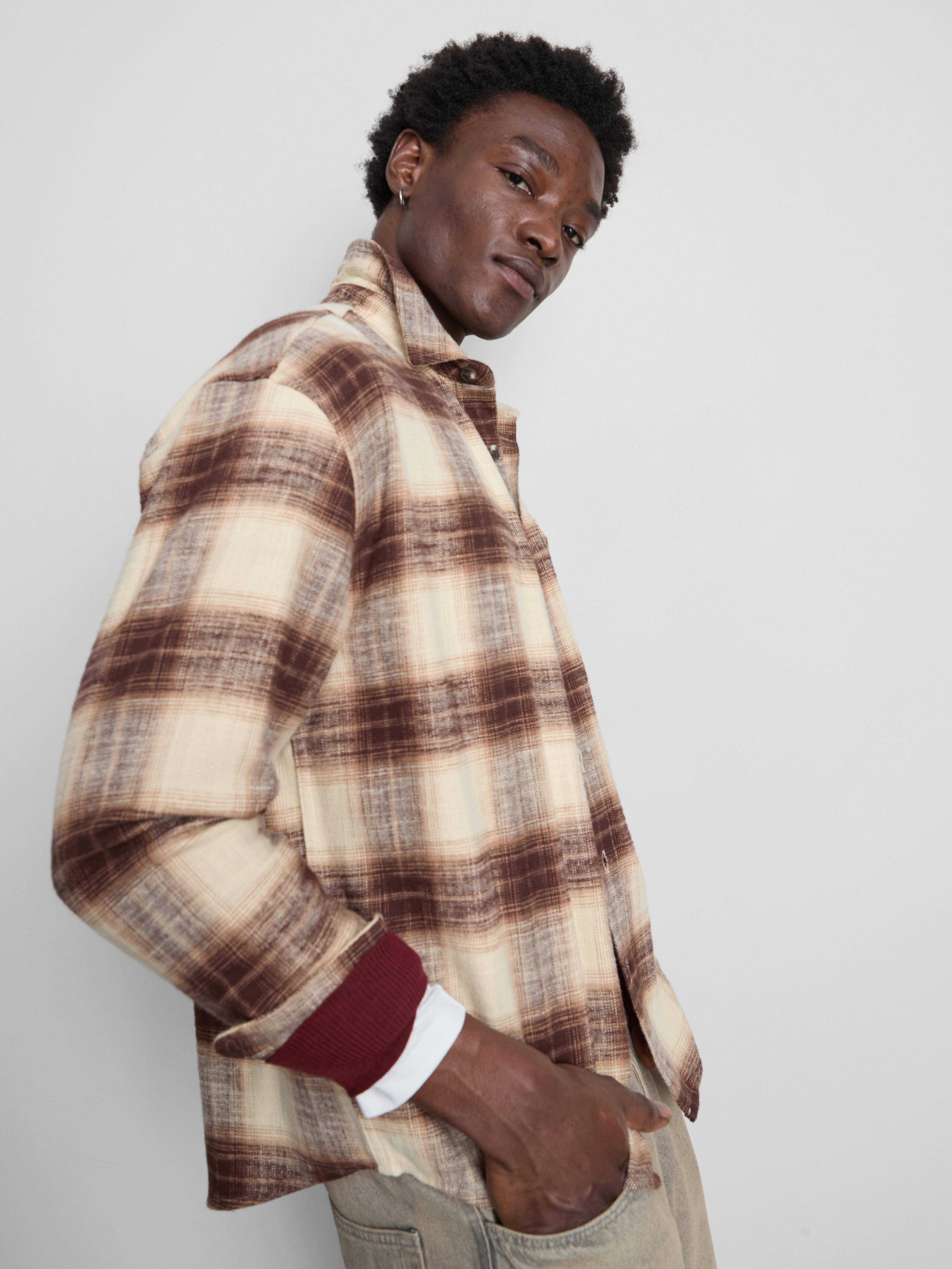 Textured Check Long Sleeved Shirt