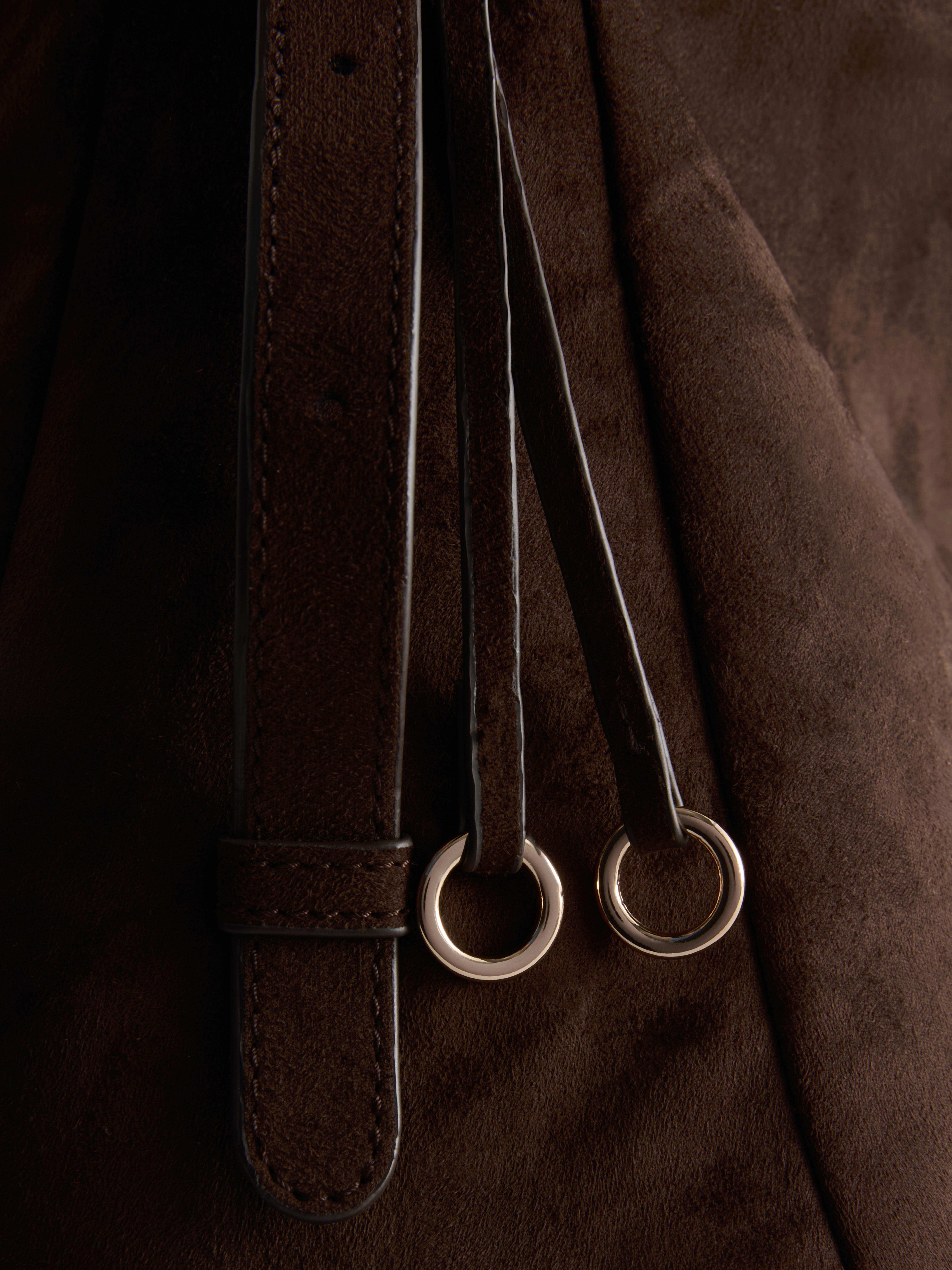 Paula Echevarría Faux Suede Curved Shoulder Bag