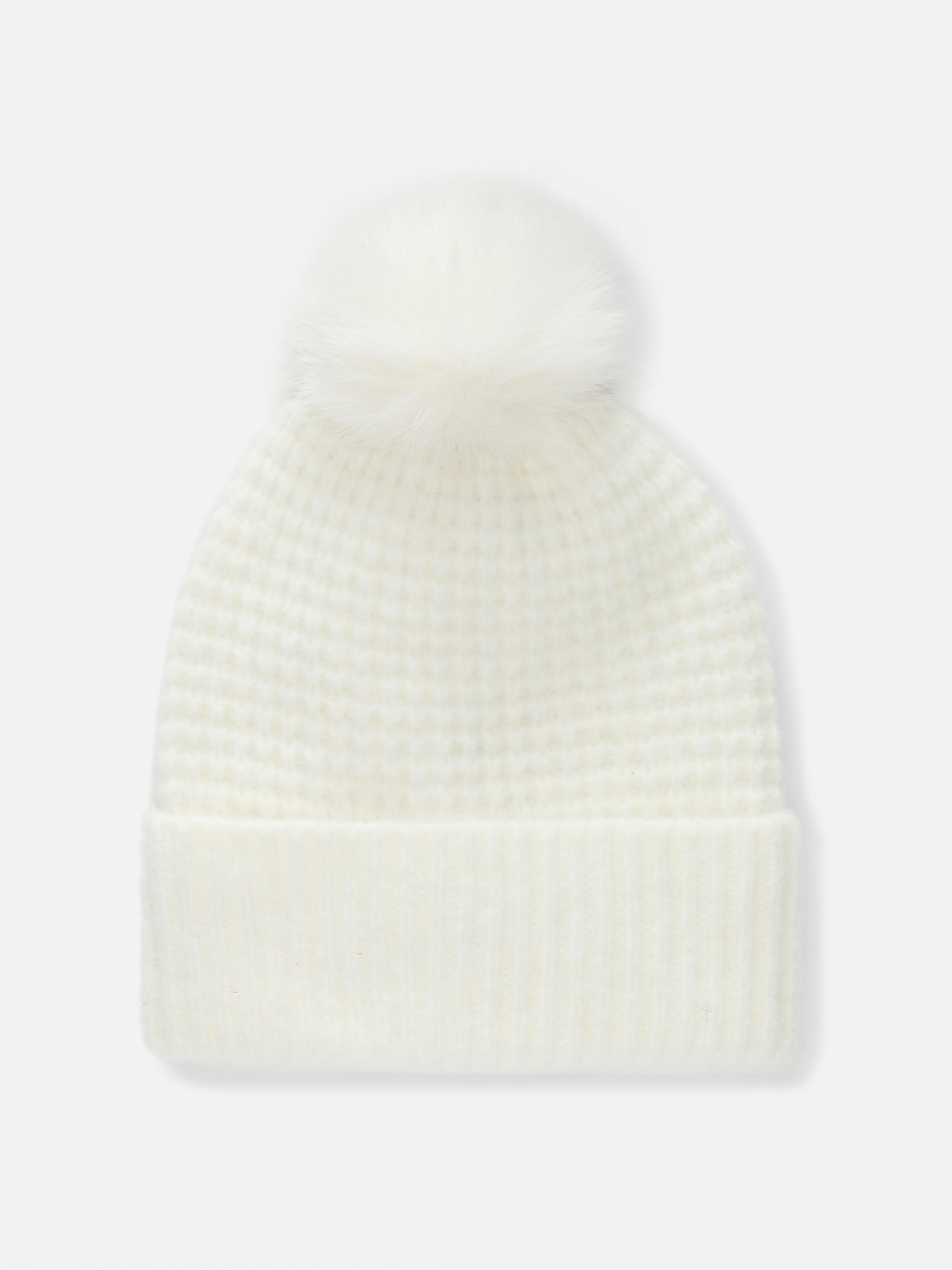 Faux Fur Pom Beanie