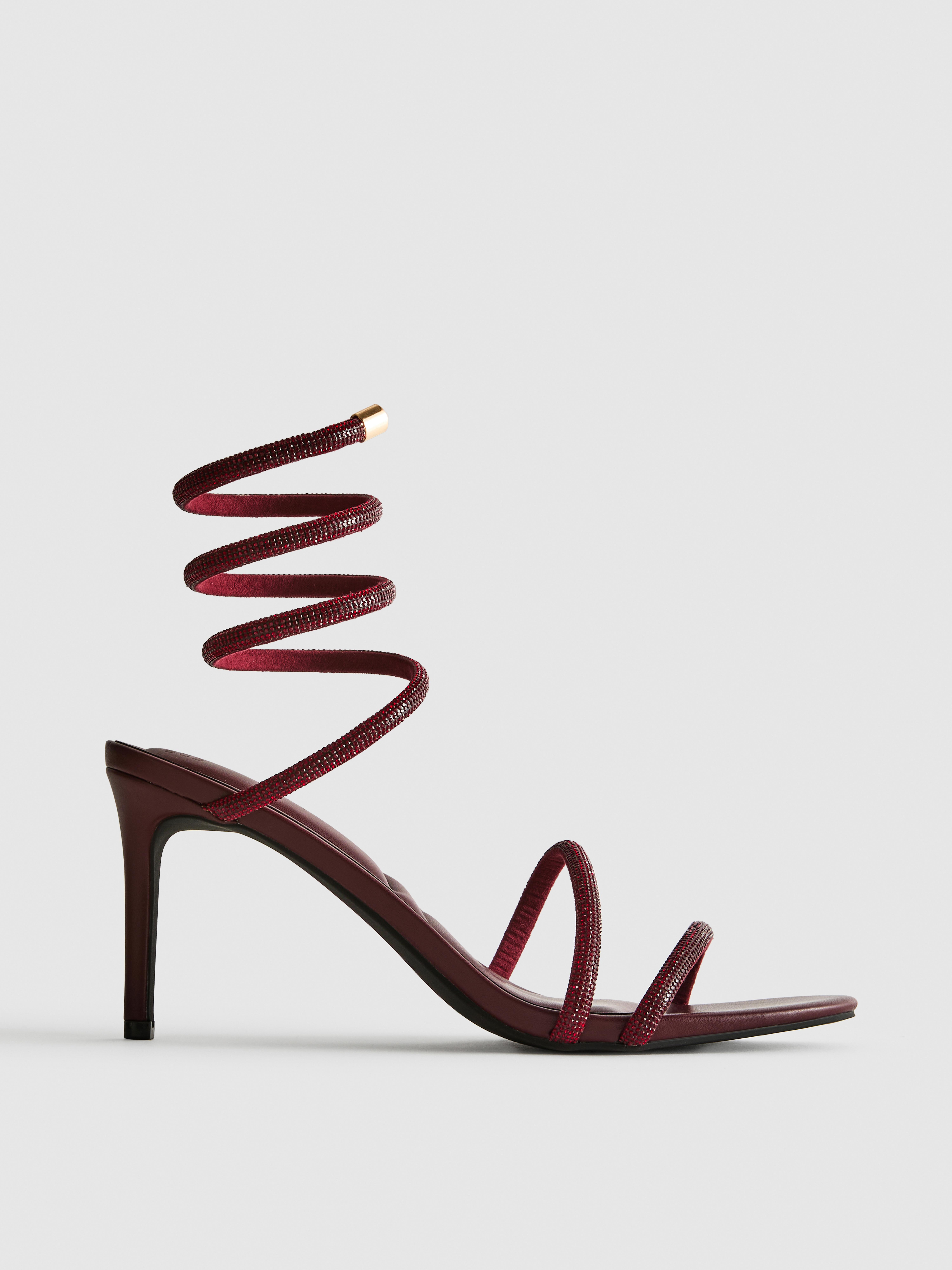 Spiral Diamante Heeled Sandals