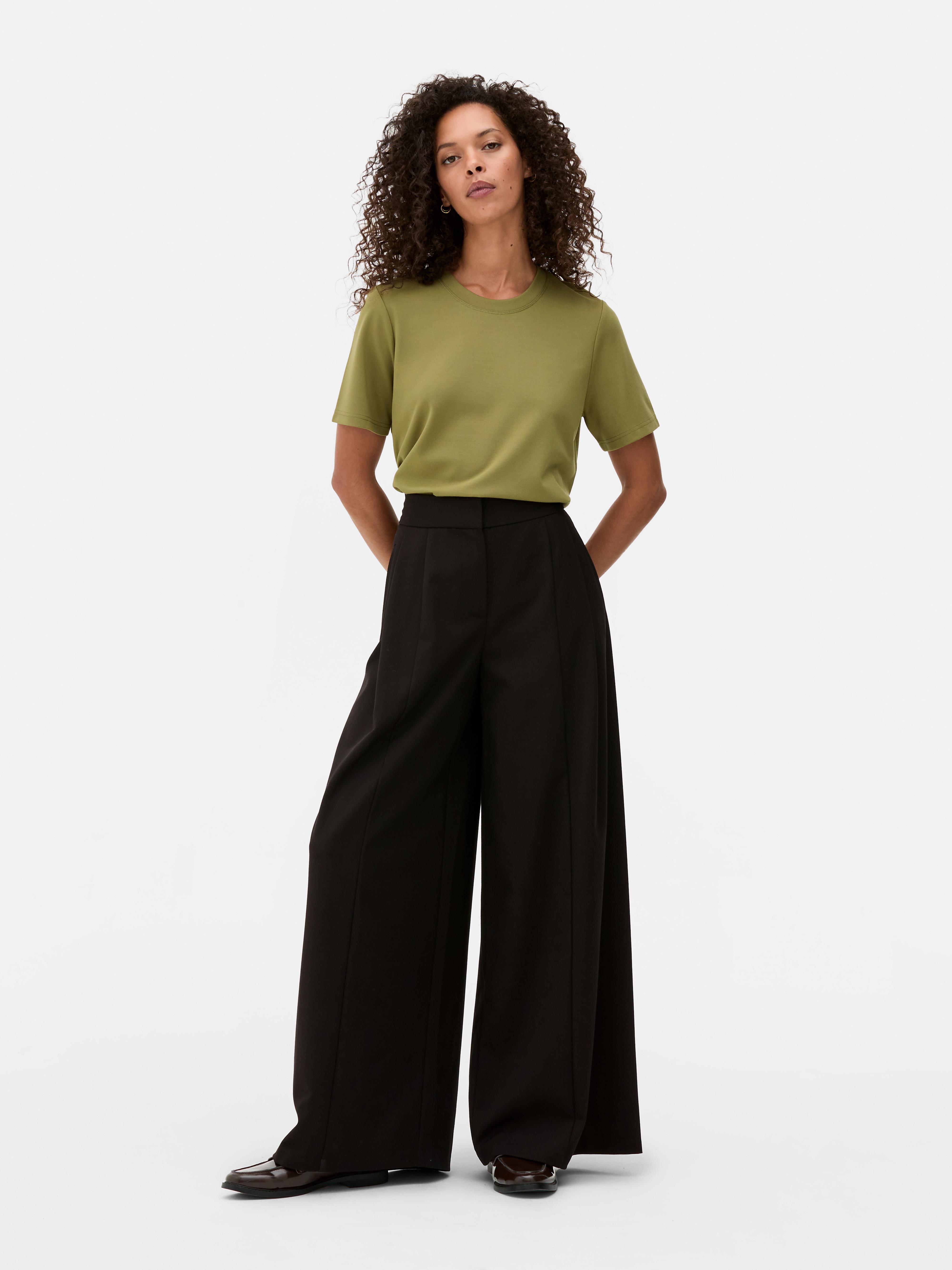 The Edit Twill Wide Leg Pants
