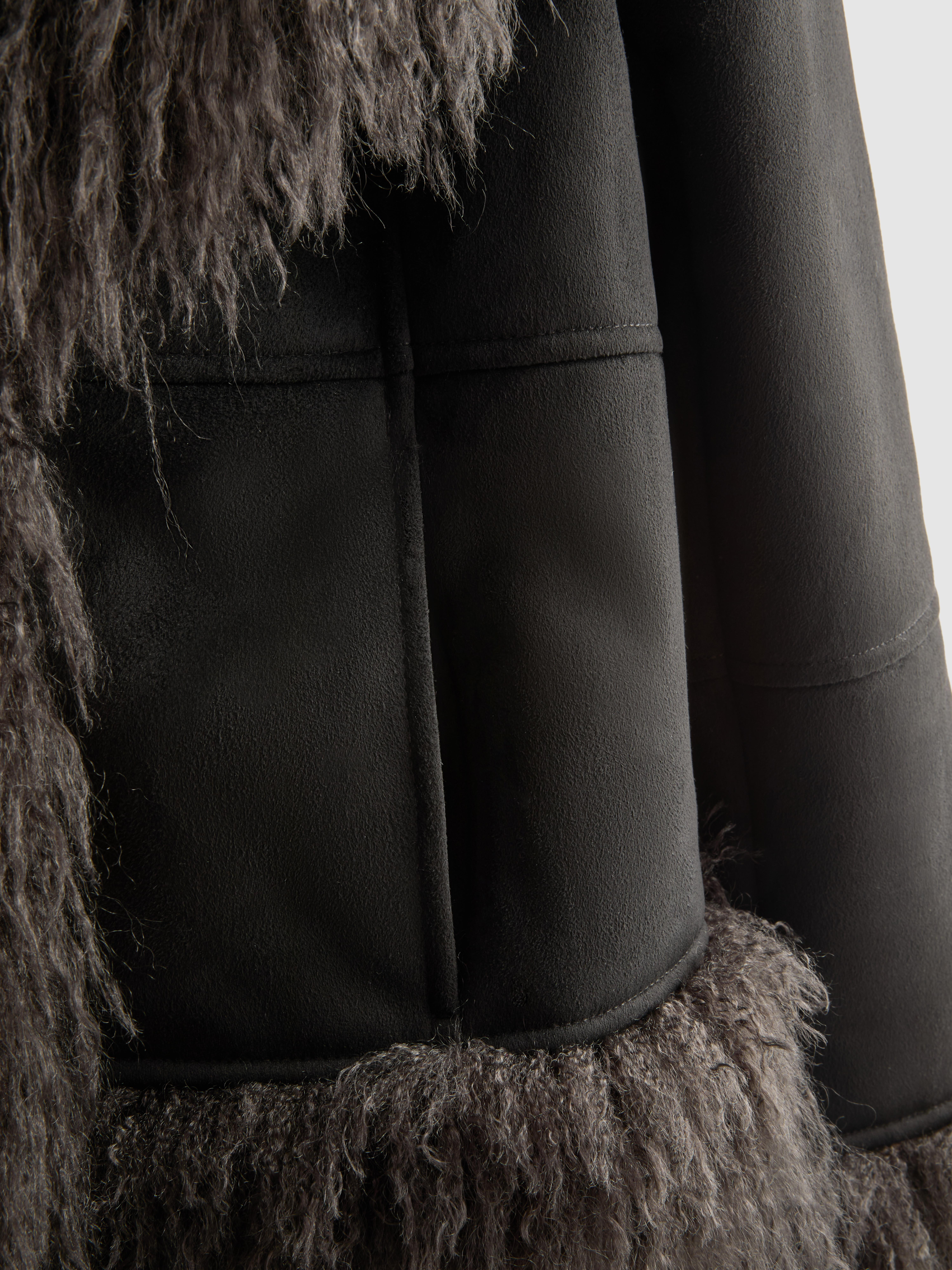 Shaggy Faux Fur Trim Jacket