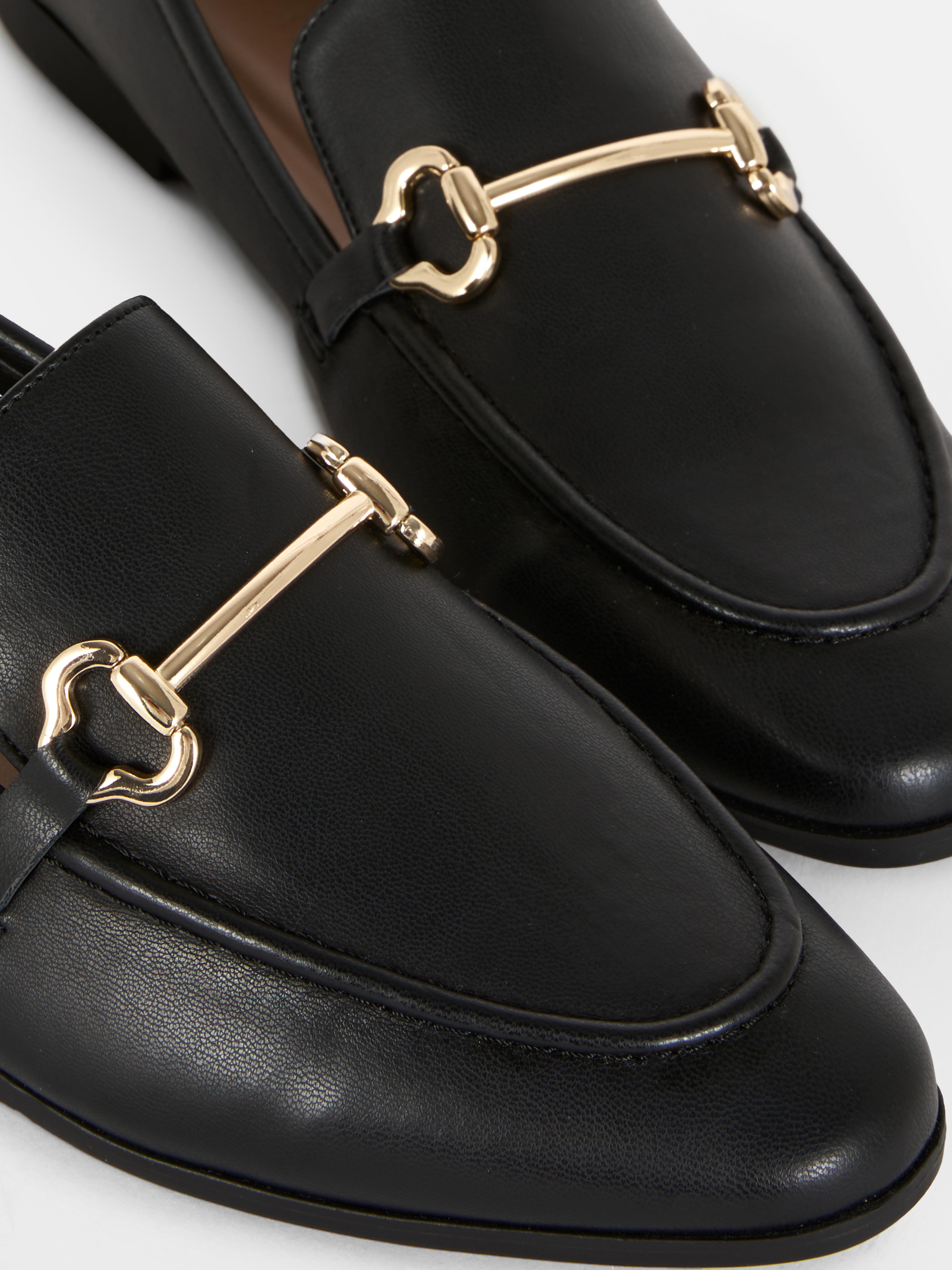 Faux Leather Snaffle Loafers