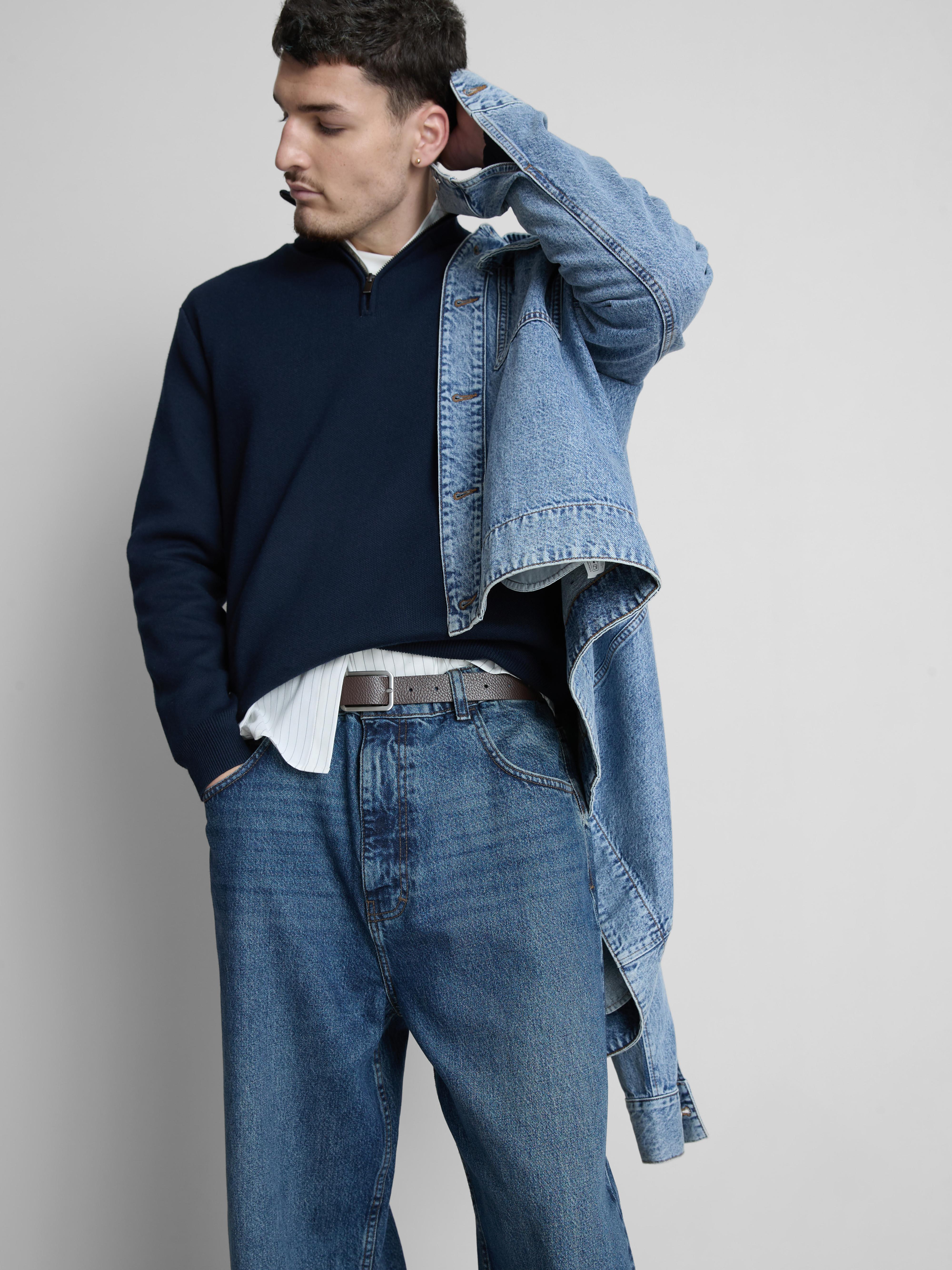 Half-Zip Funnel Neck Sweater