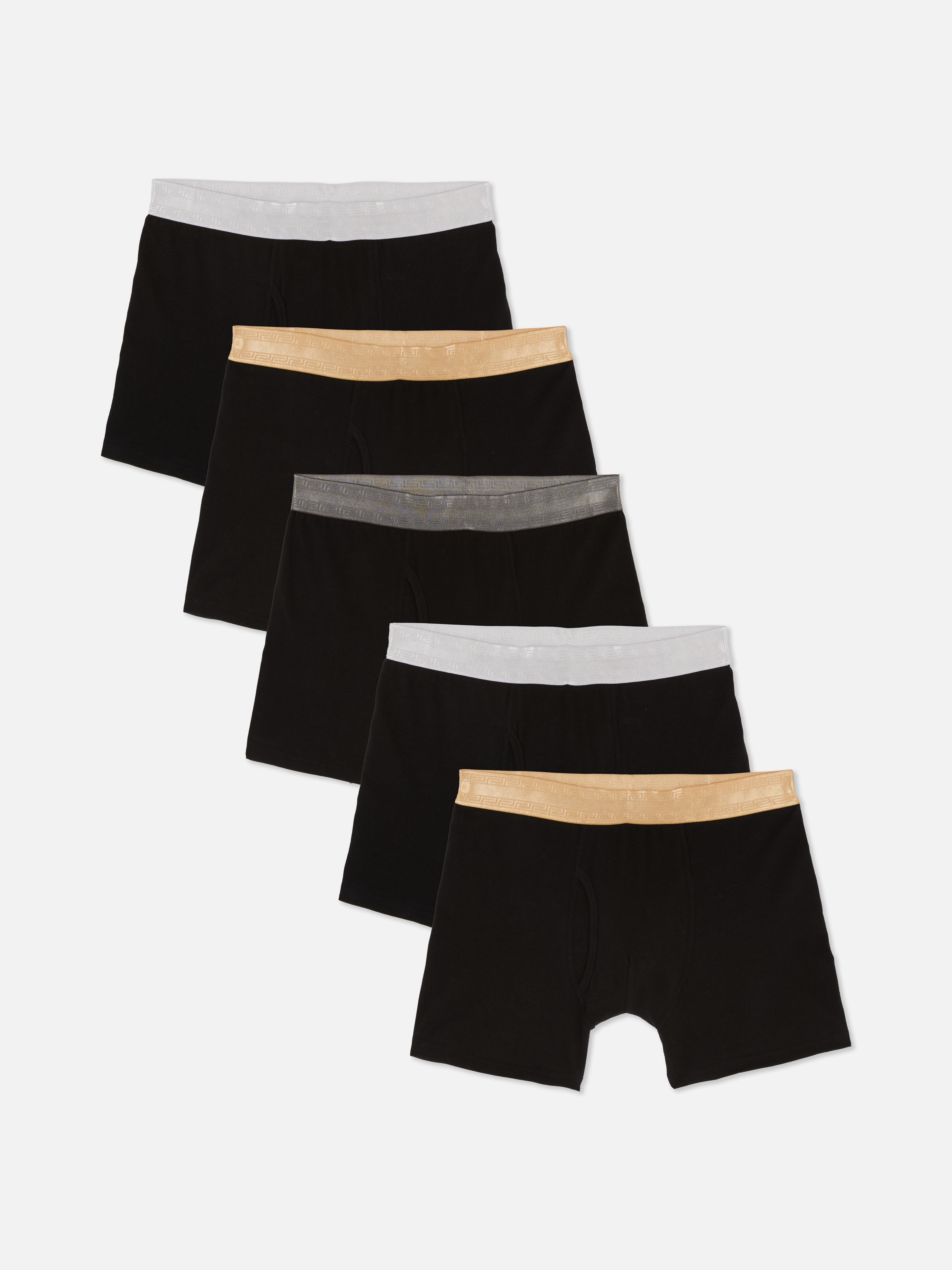5-Pack Metallic Waistband Boxer Briefs