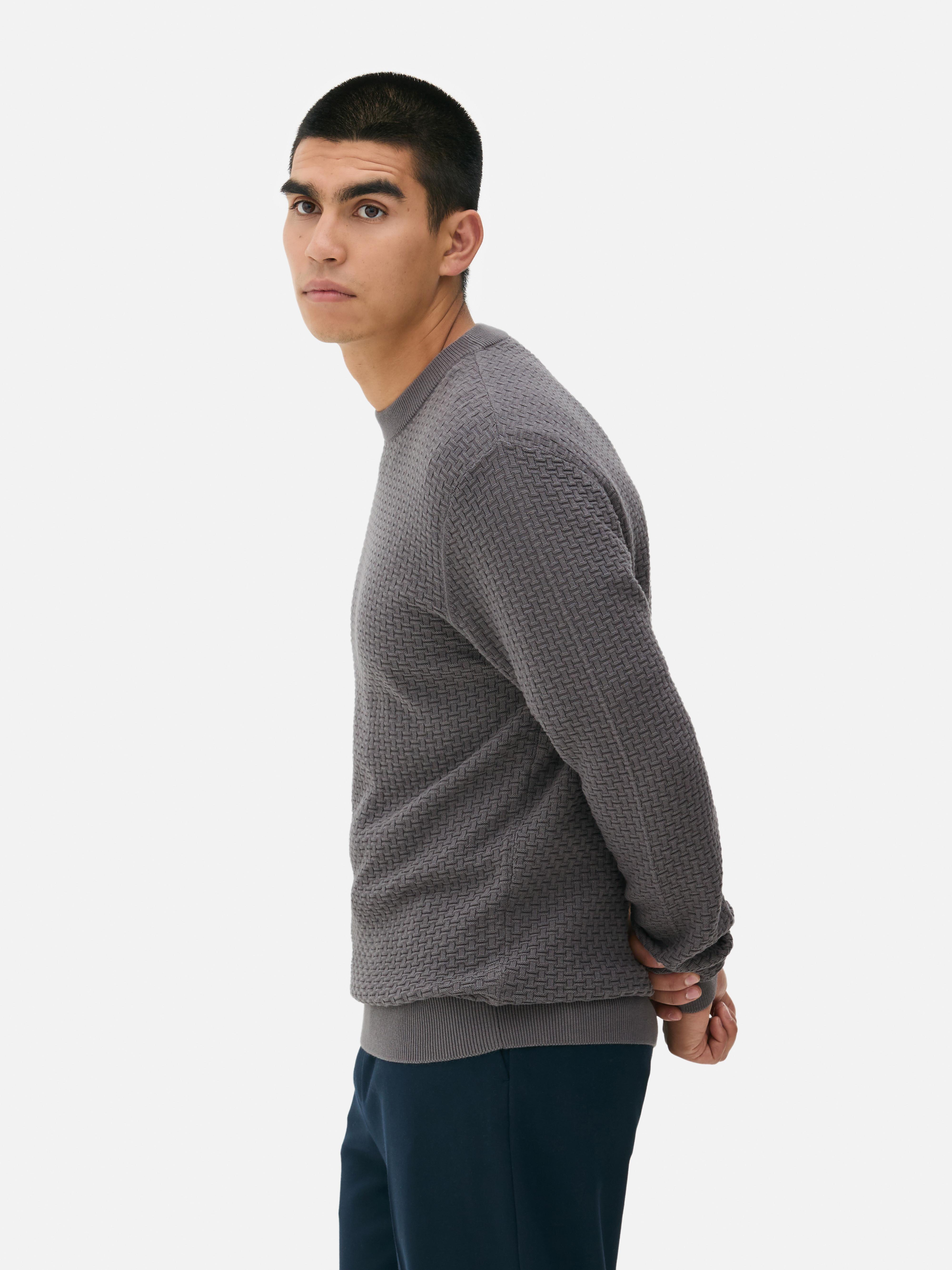 Textured Crew Neck Sweater