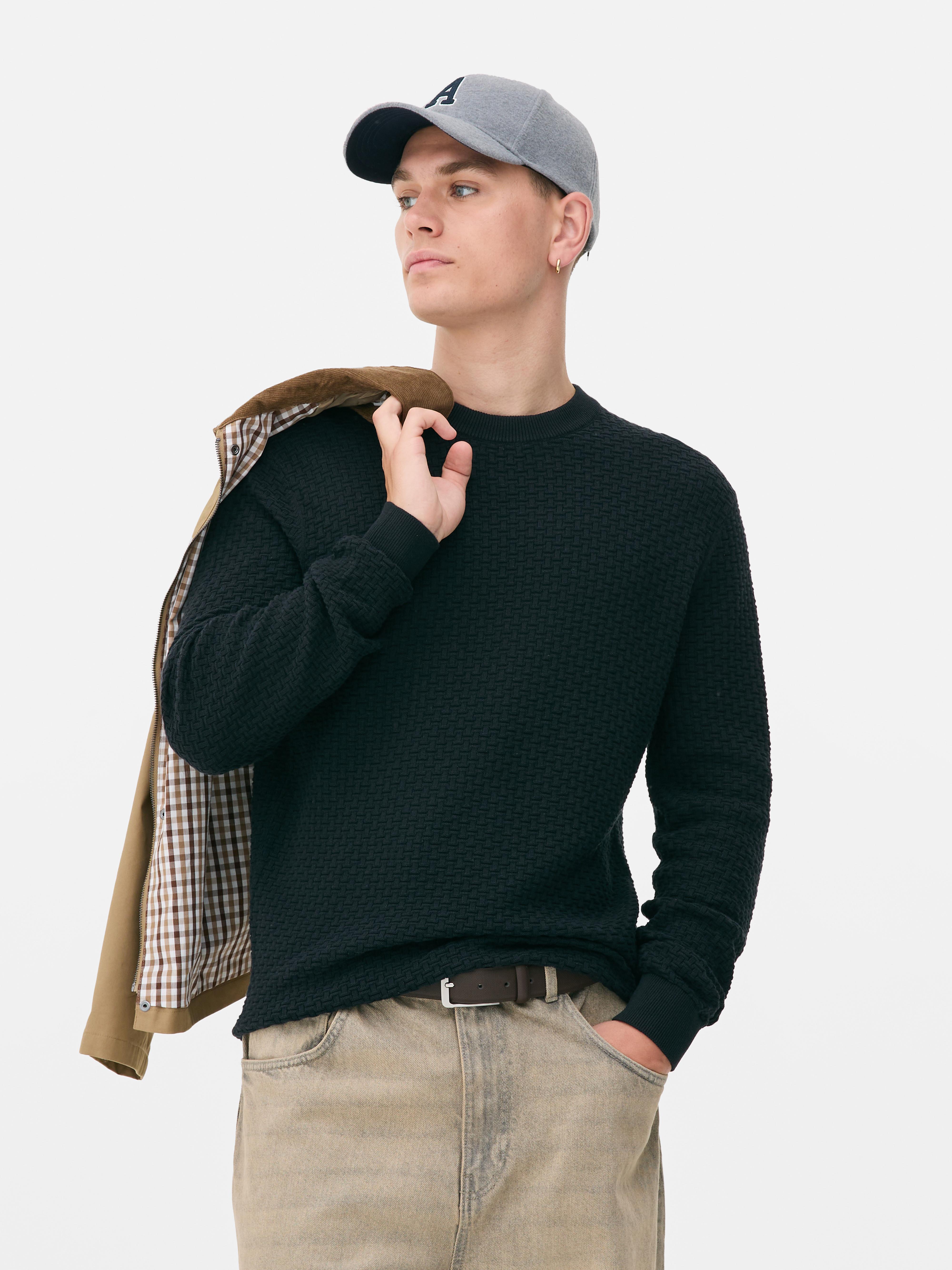 Textured Crew Neck Sweater