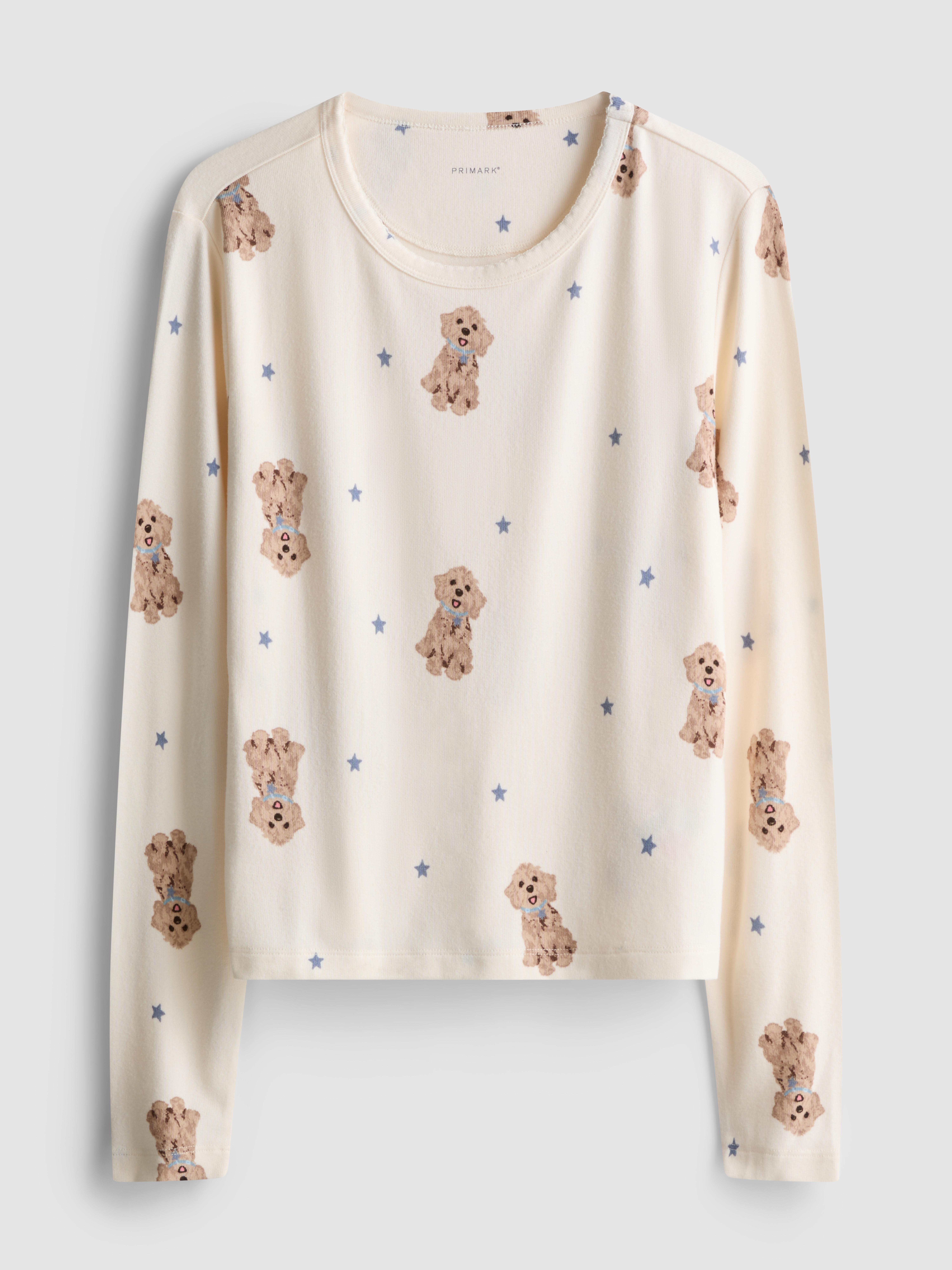 Cozy Dog Print Pajama Top