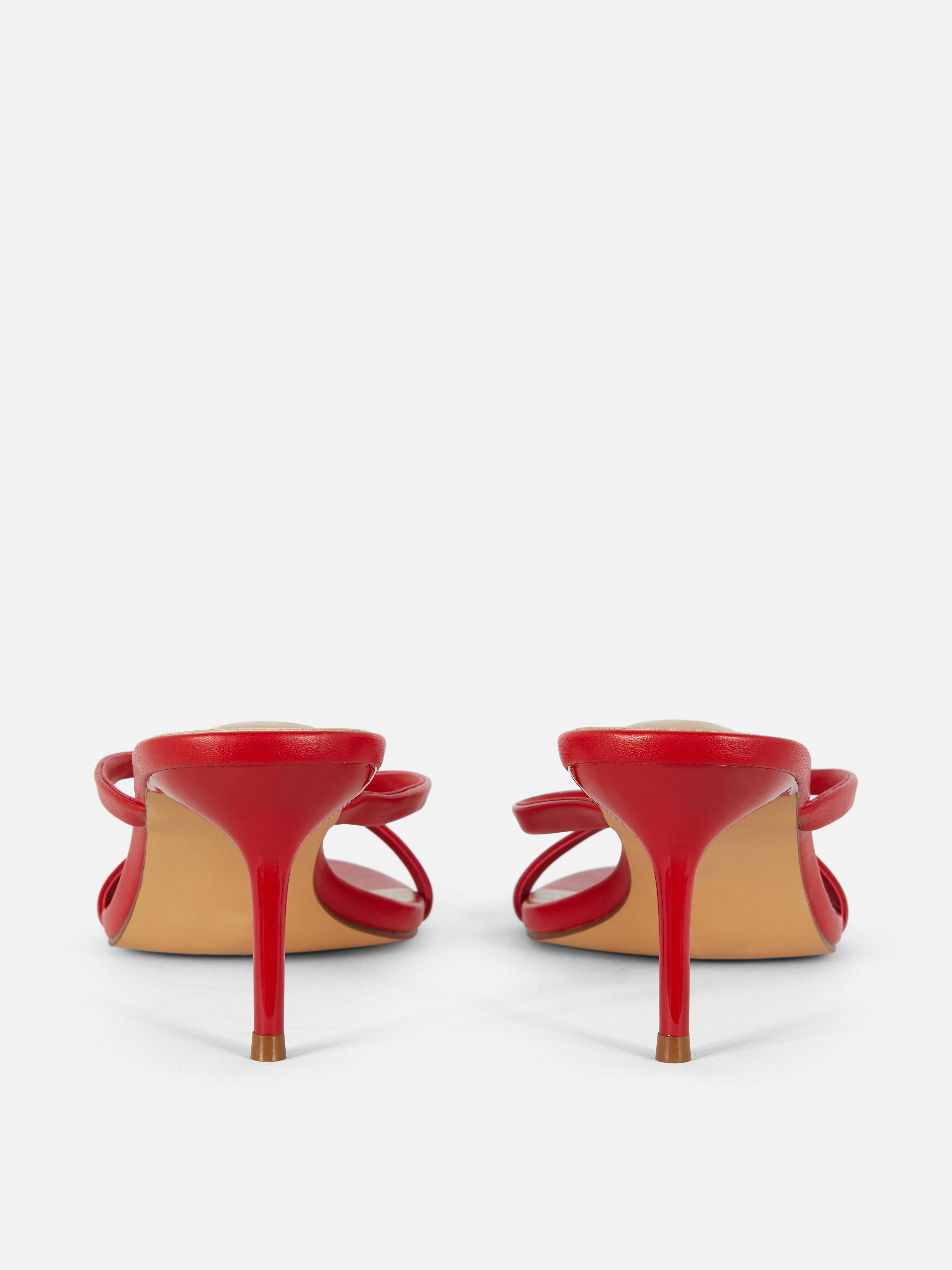 Metal Detail Kitten Mule Heels