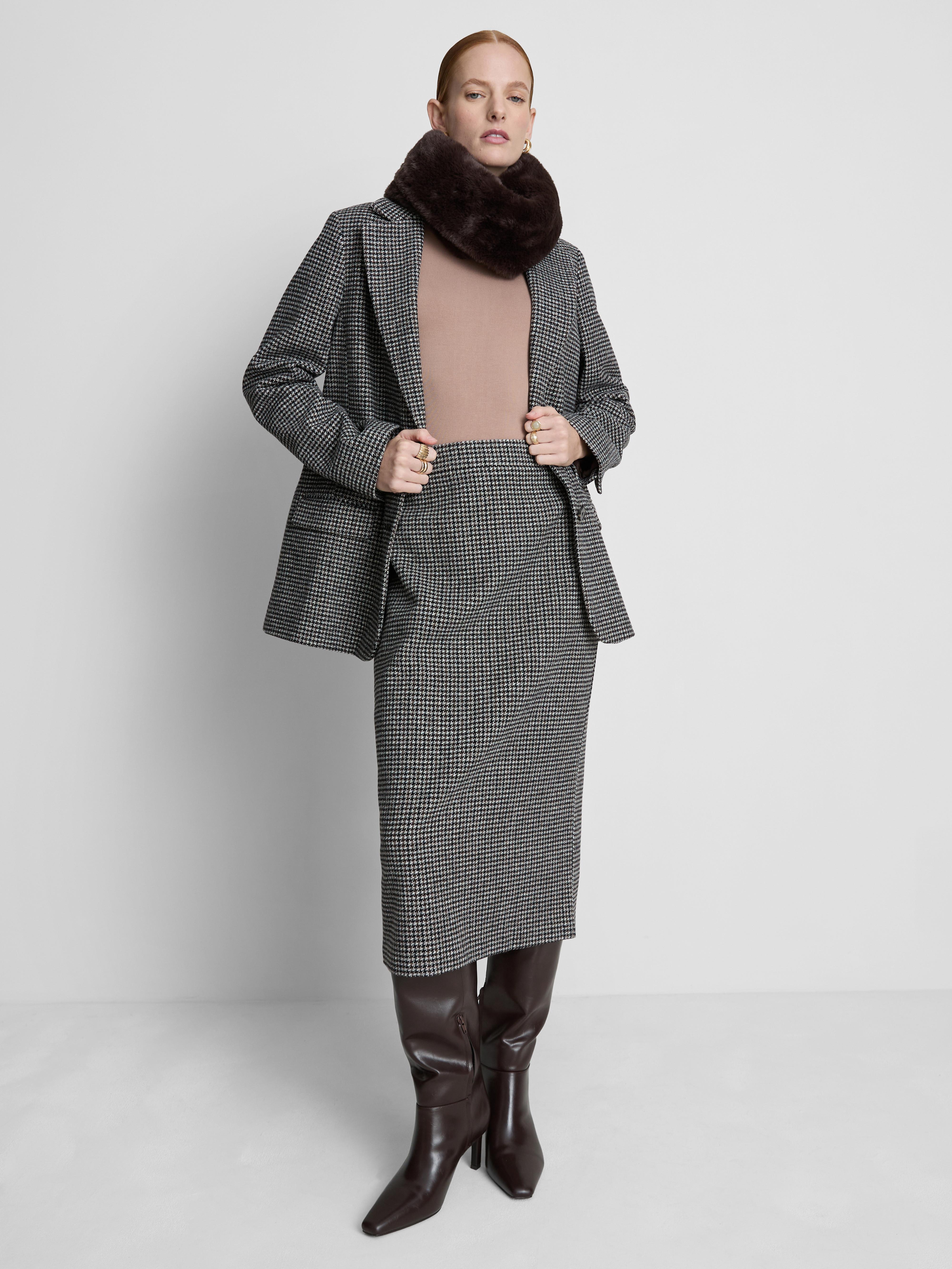 Paula Echevarría Check Pencil Skirt