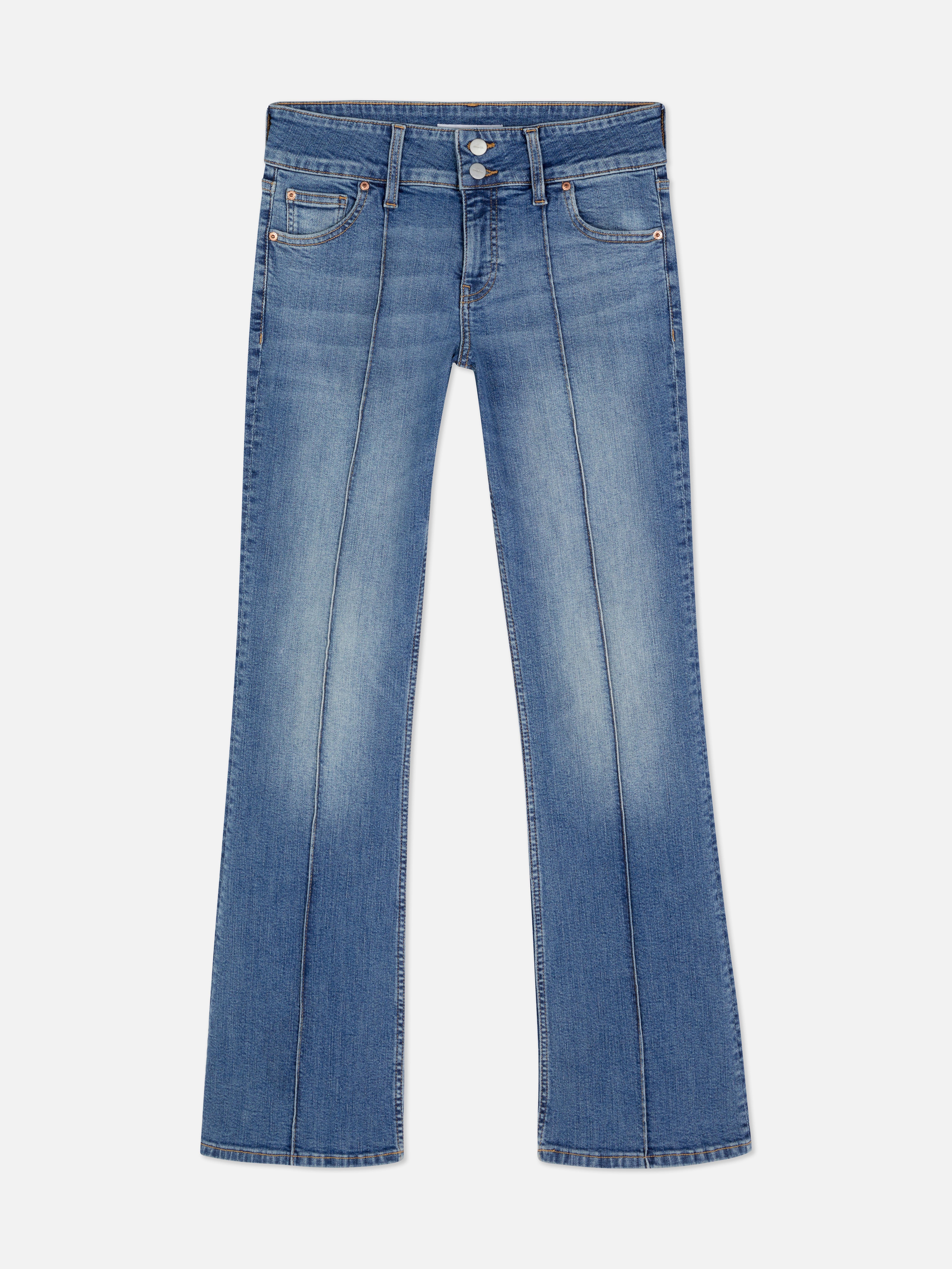 Flared Pintuck Jeans