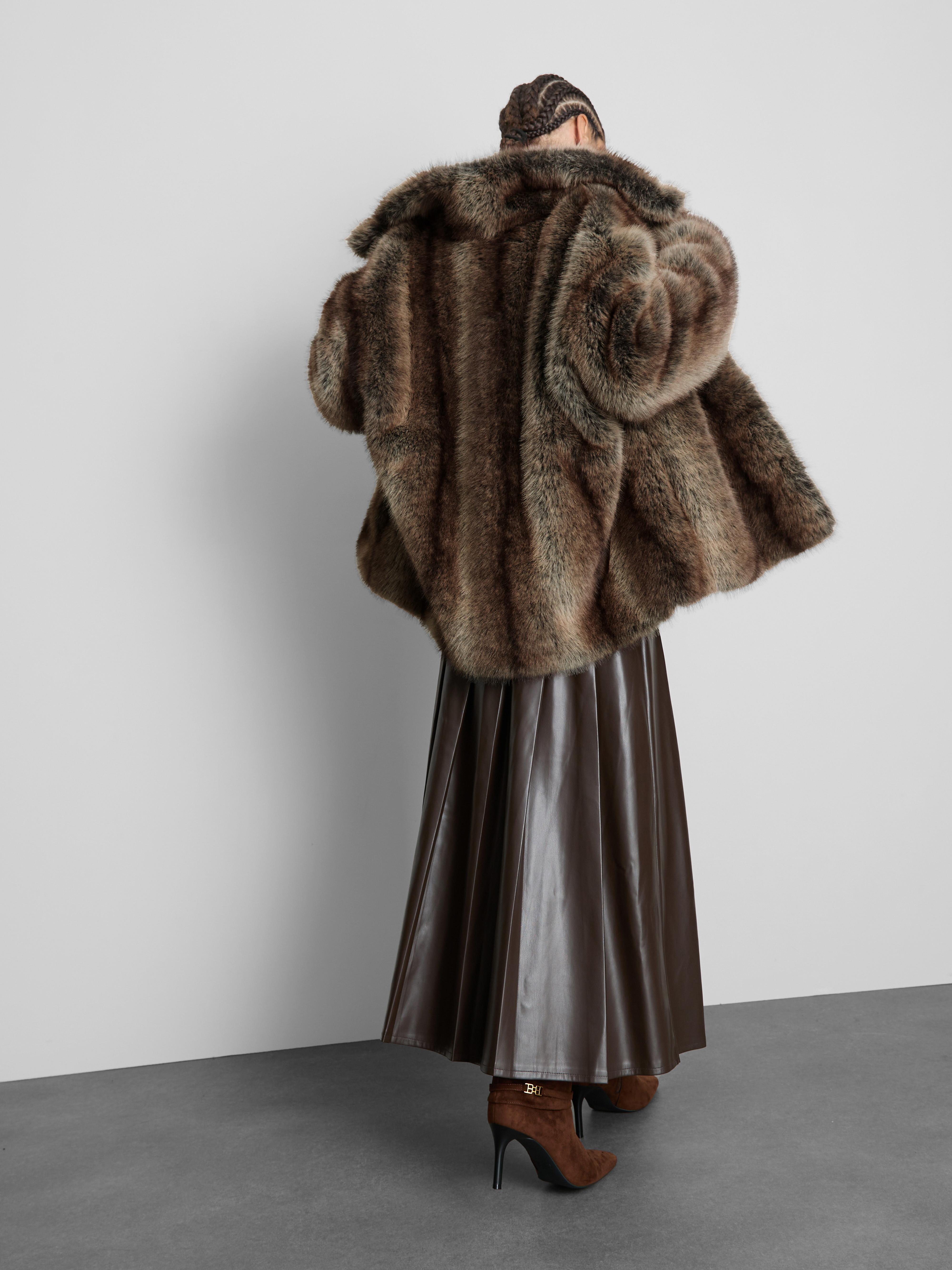 Paula Echevarría Faux Fur Funnel Jacket
