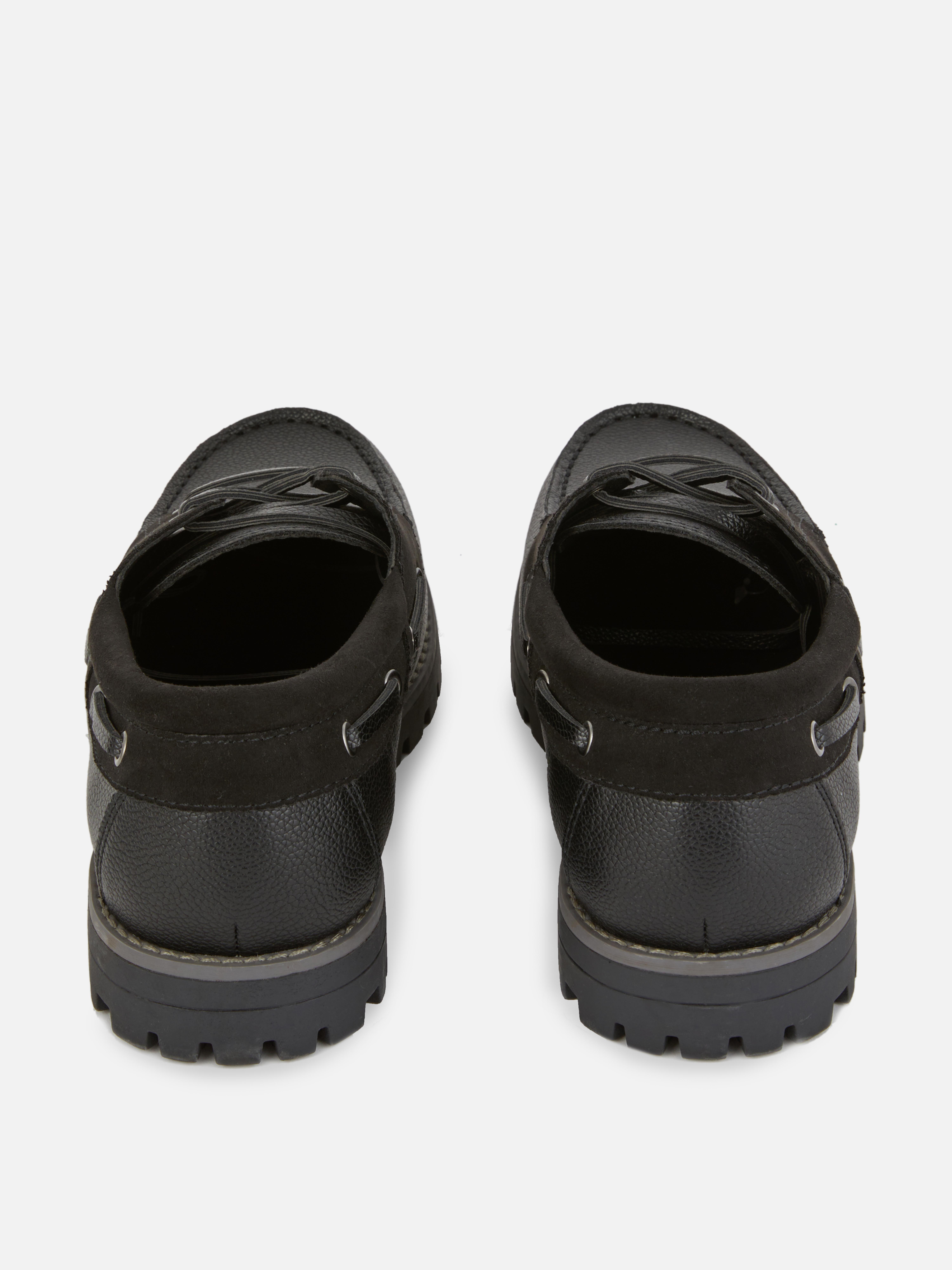 Faux Leather Chunky Boat Shoe