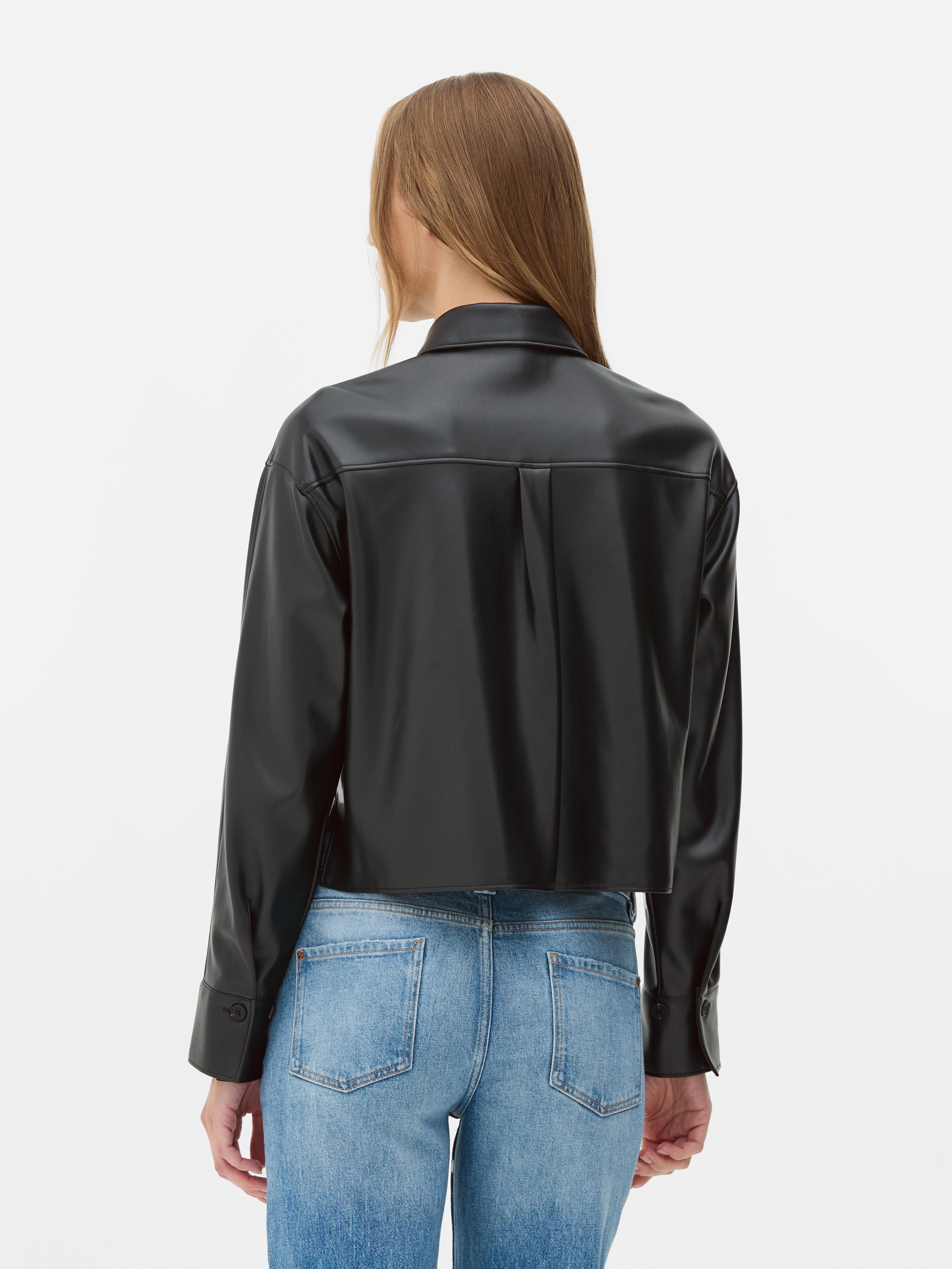 Rita Ora Faux Leather Boxy Shacket