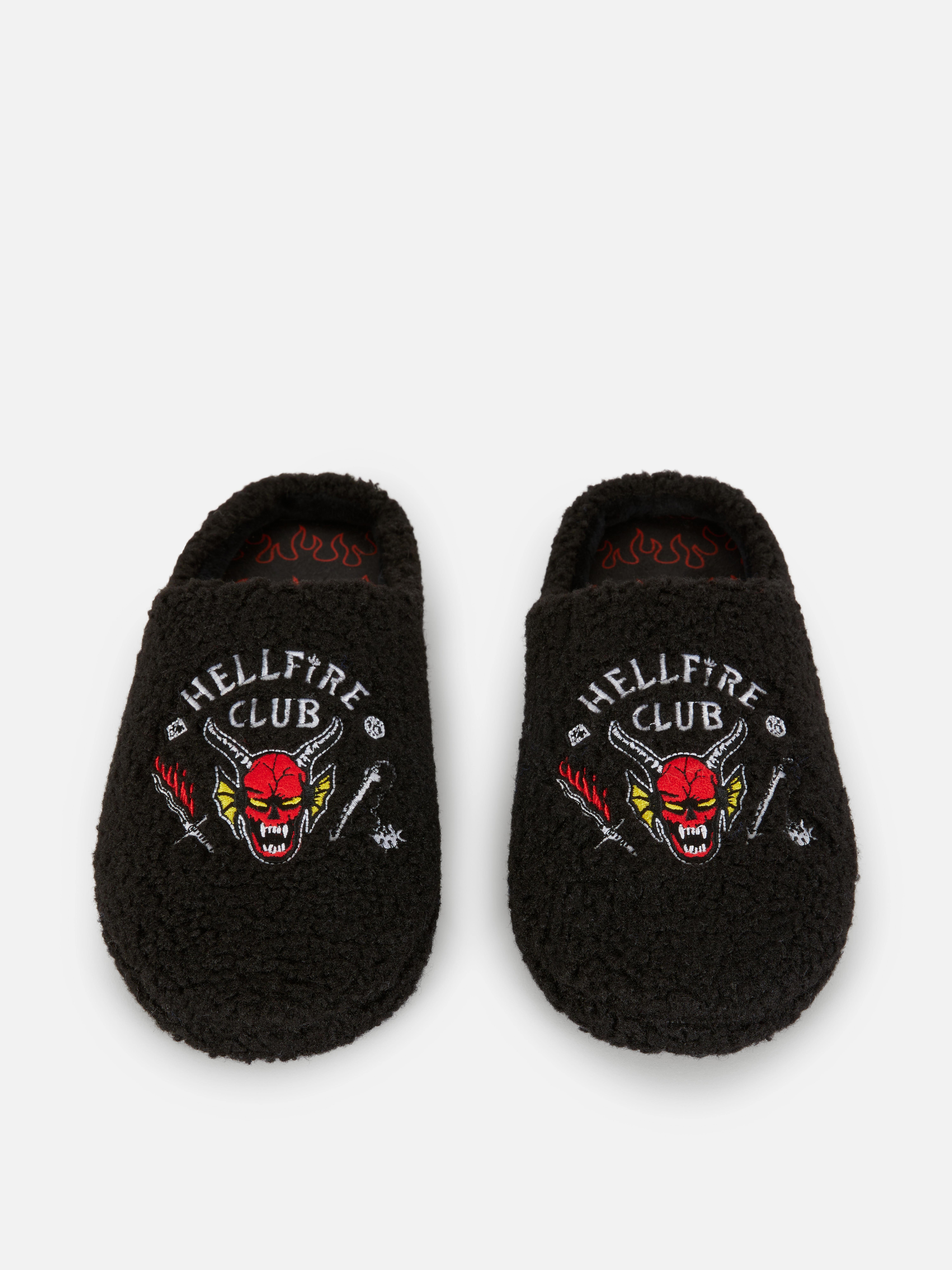 Stranger Things Hellfire Club Fleece Slippers