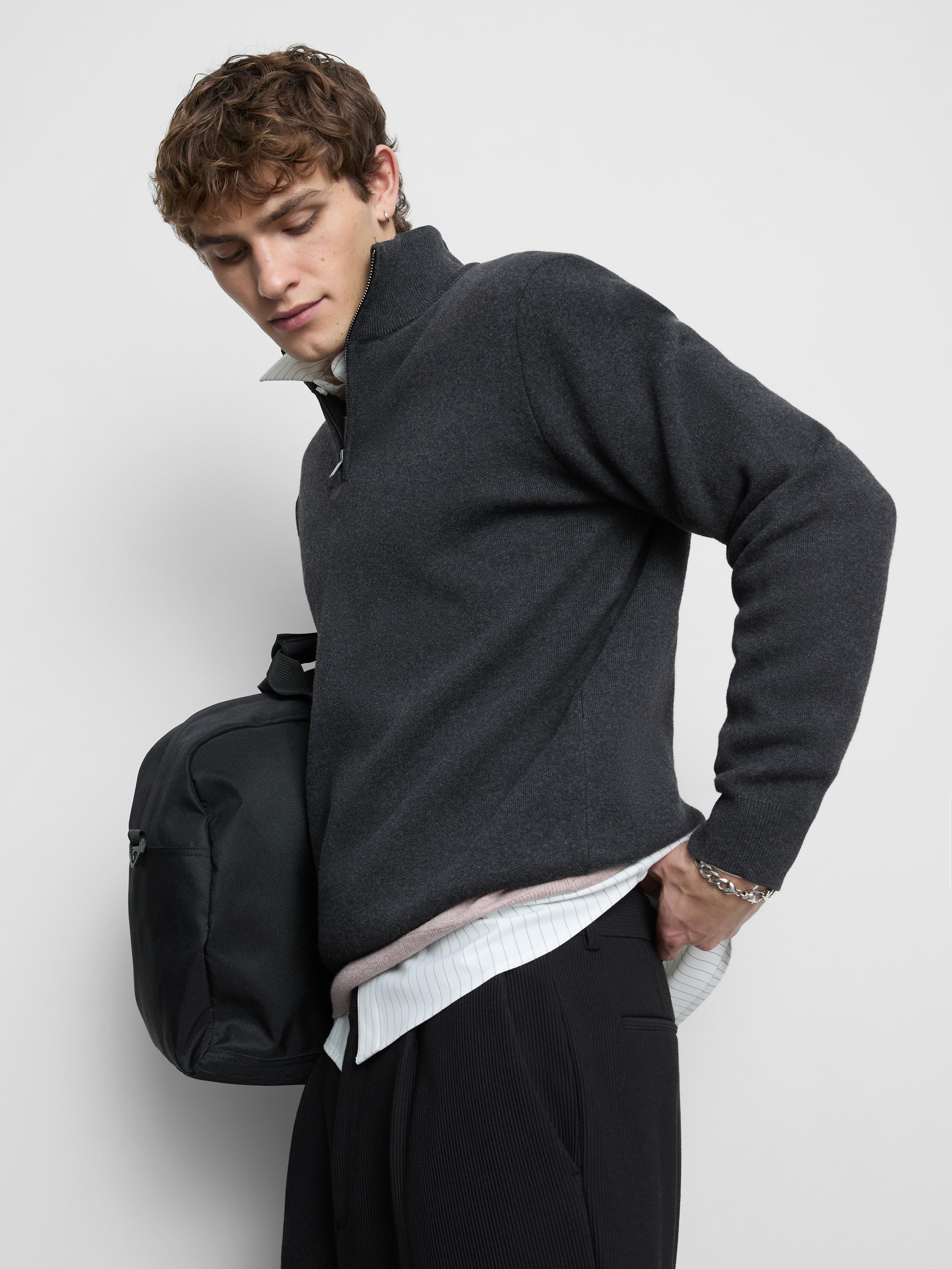 Half-Zip Funnel Neck Sweater