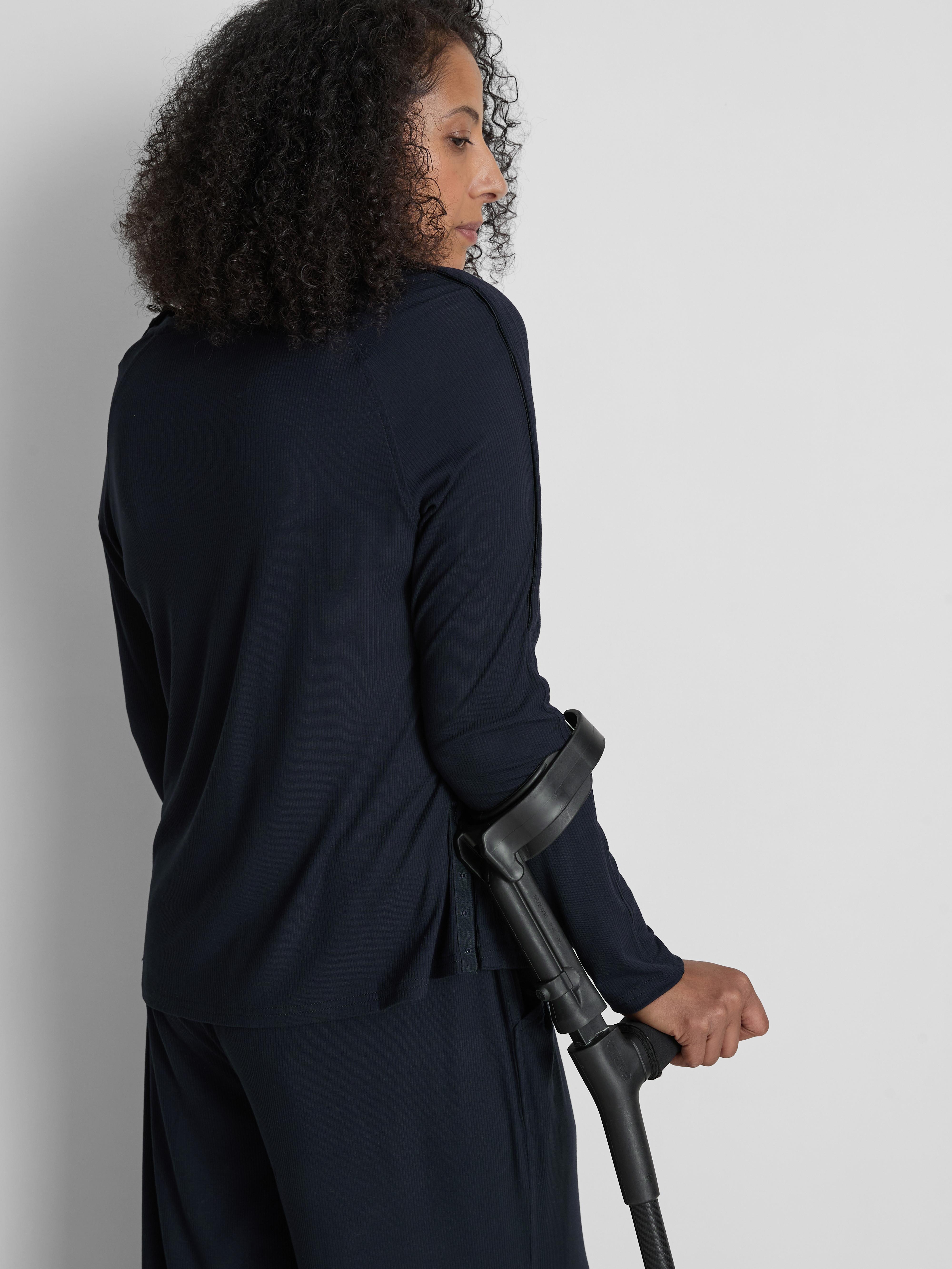 Adaptive Ribbed Long Sleeve Pajama Top