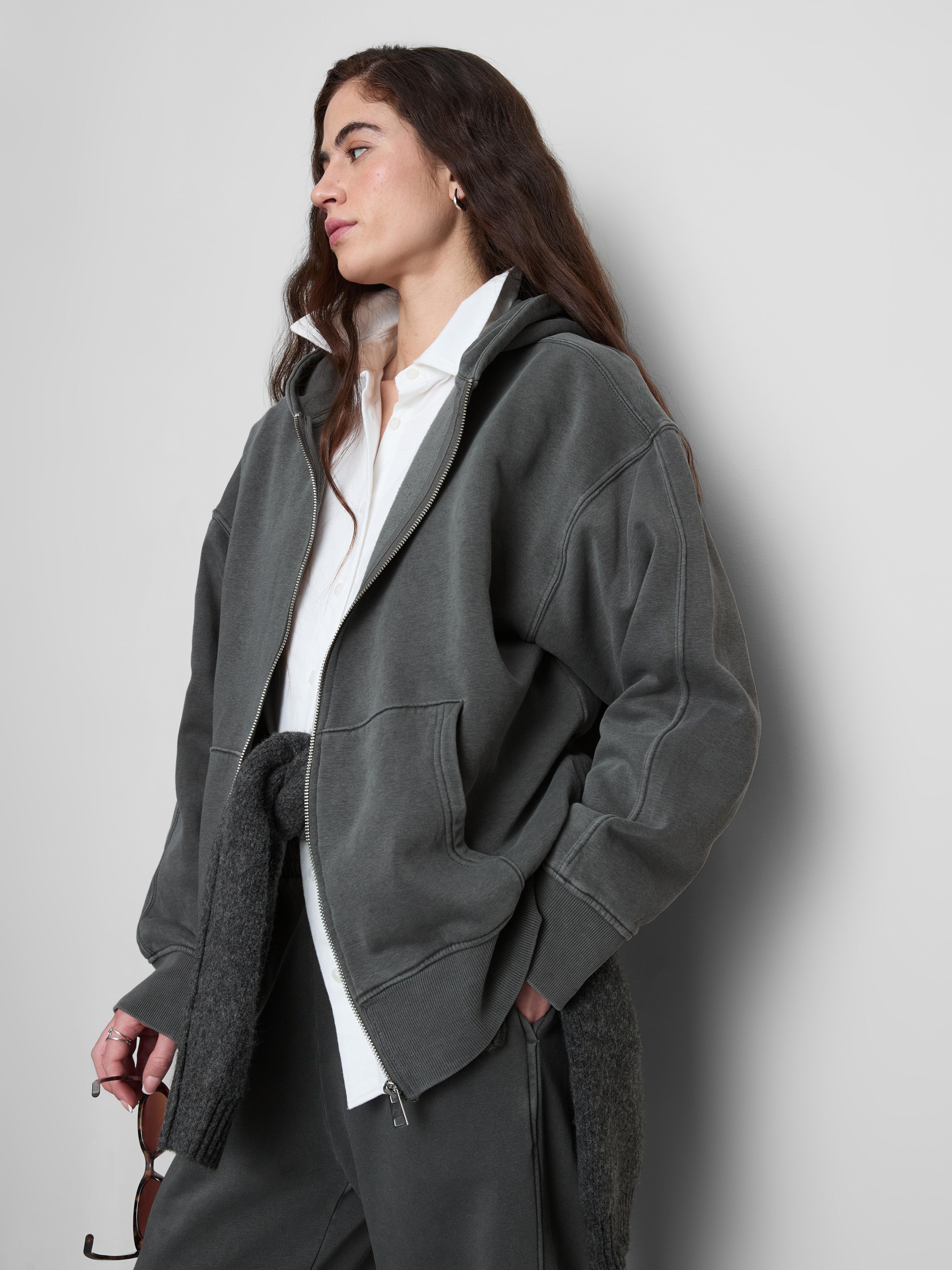 Cotton Rich Zip Through Hoodie