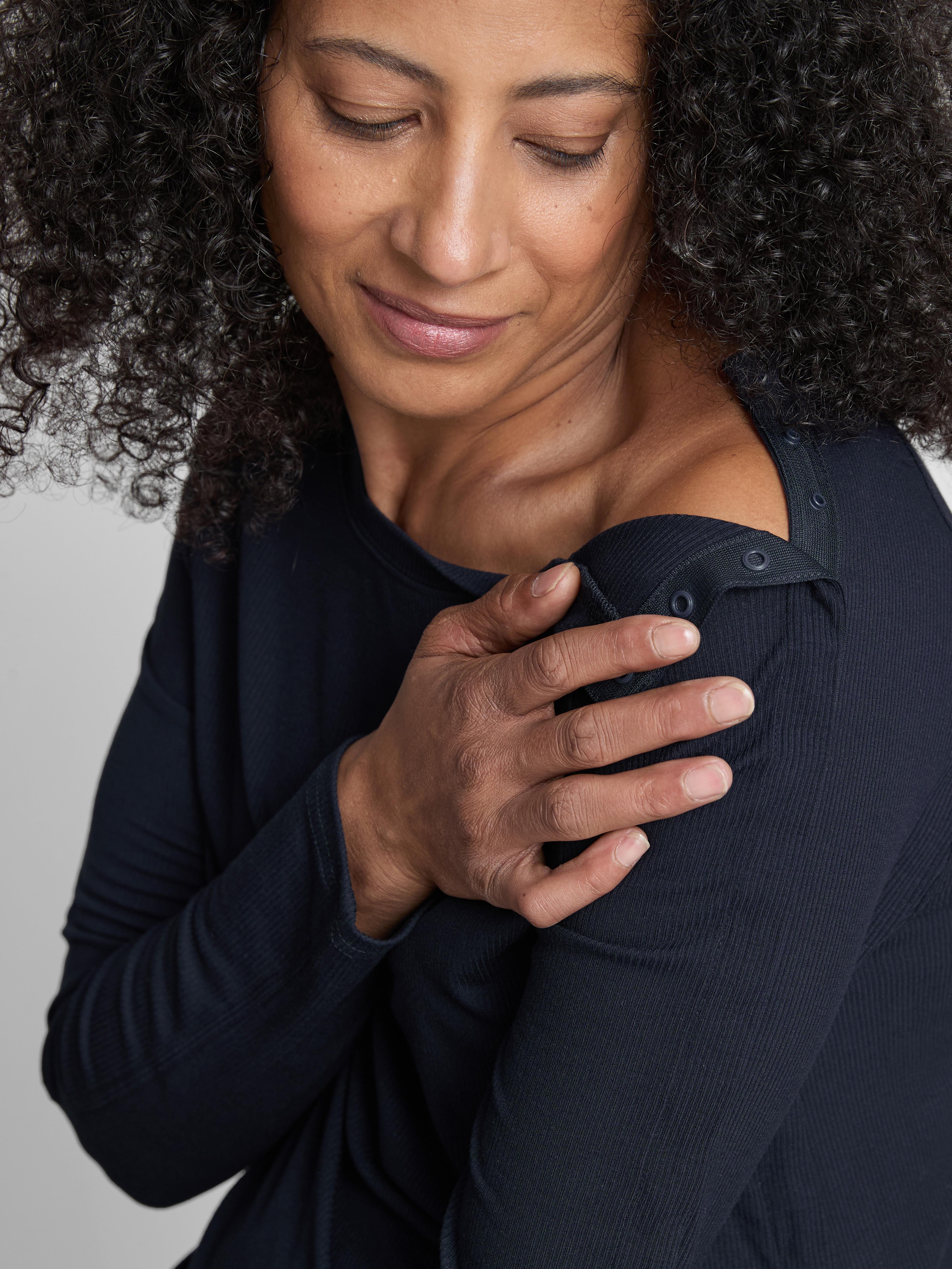 Adaptive Ribbed Long Sleeve Pajama Top