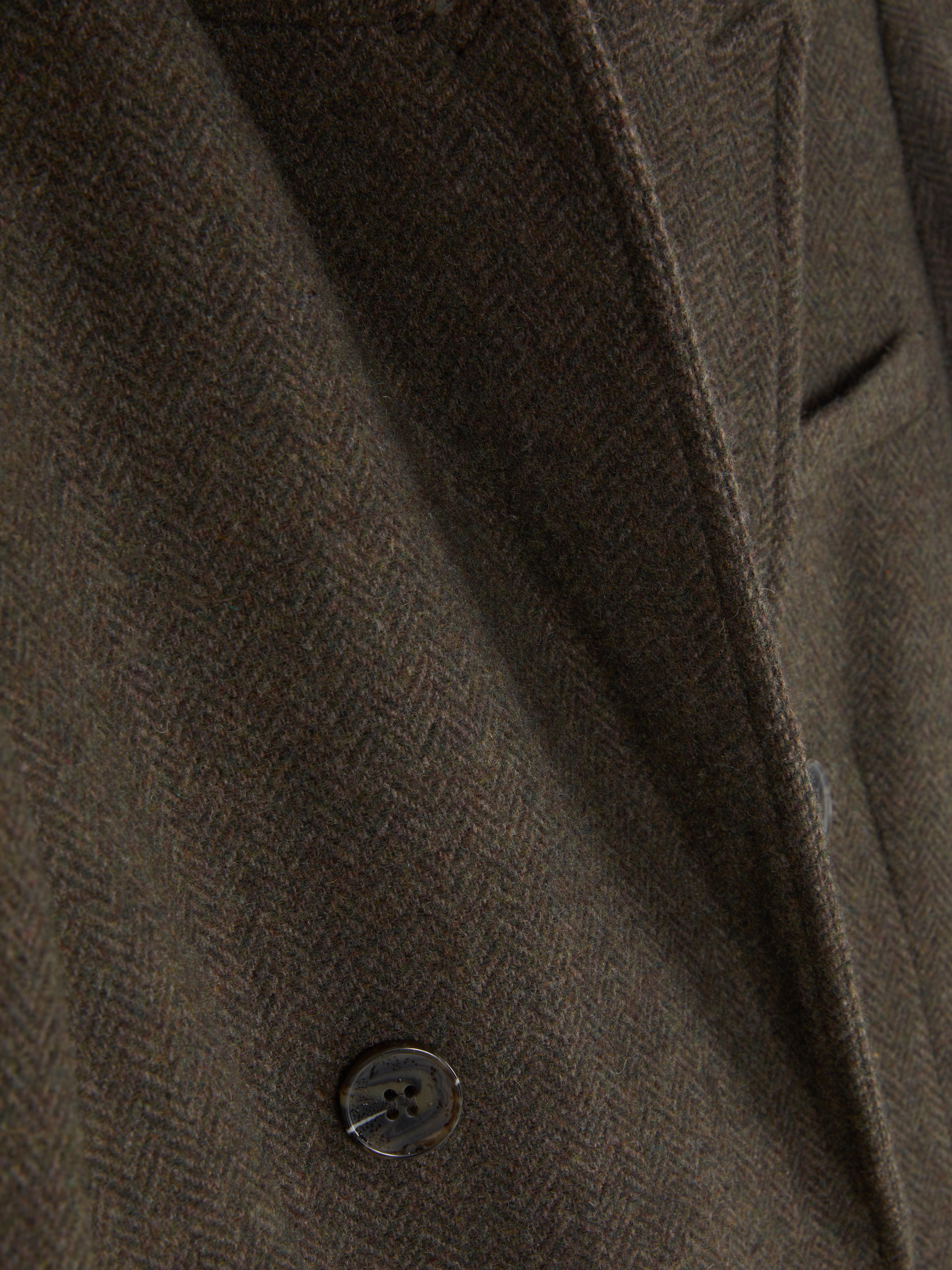 The Edit Double Breasted Herringbone Coat