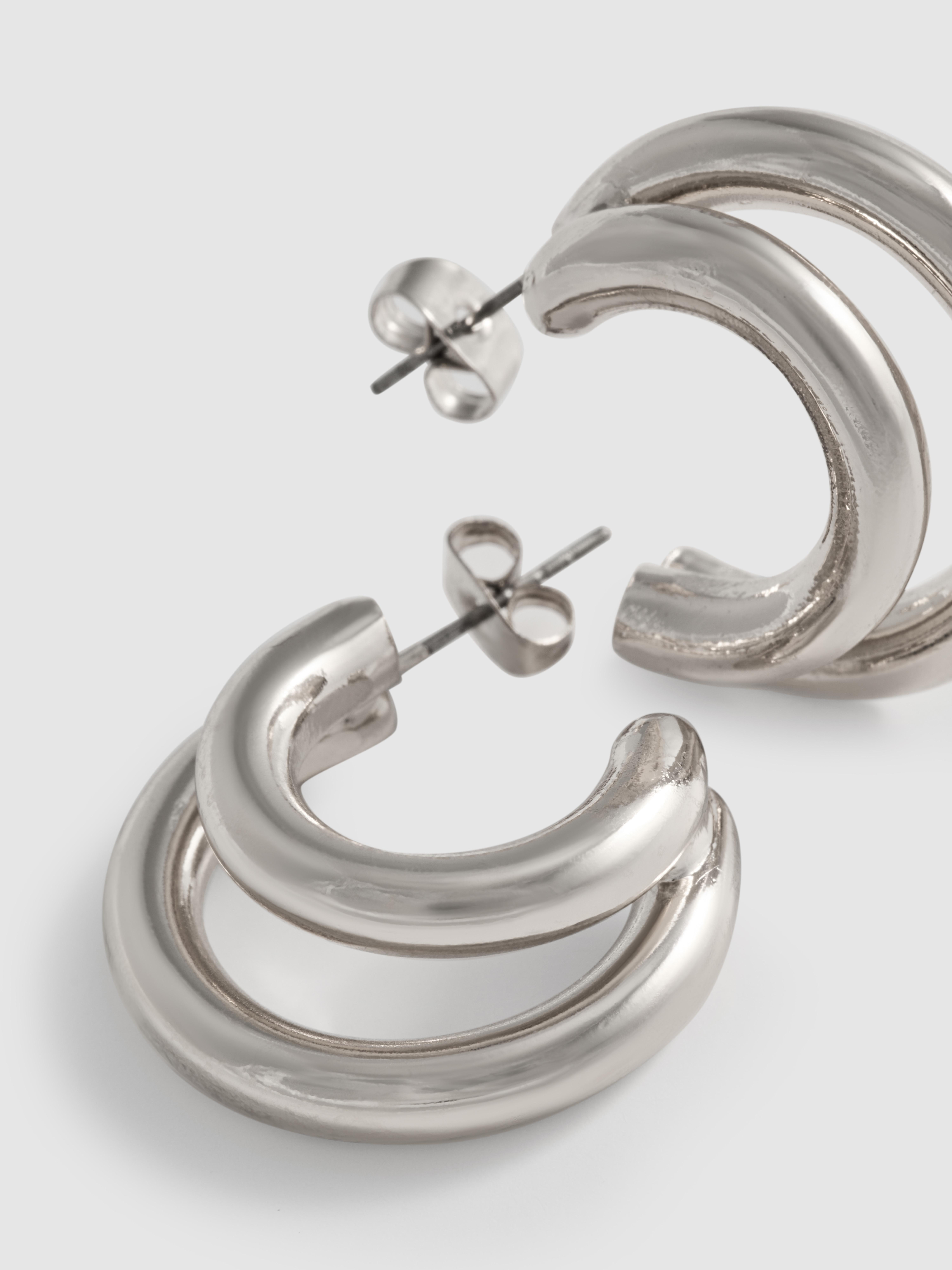 The Edit Double Hoop Stud Earrings