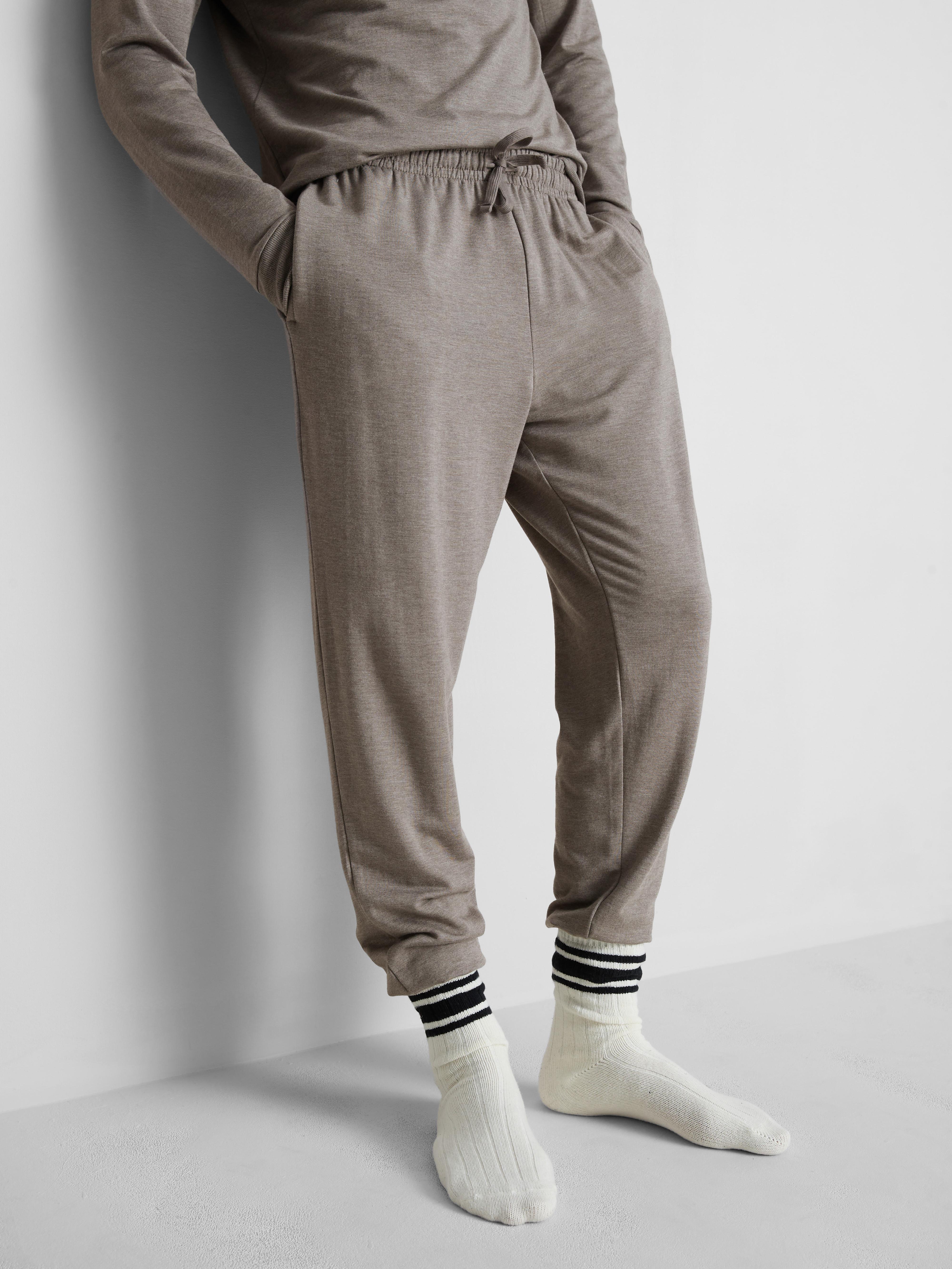 Cuffed-Leg Drawstring Pajama Bottoms