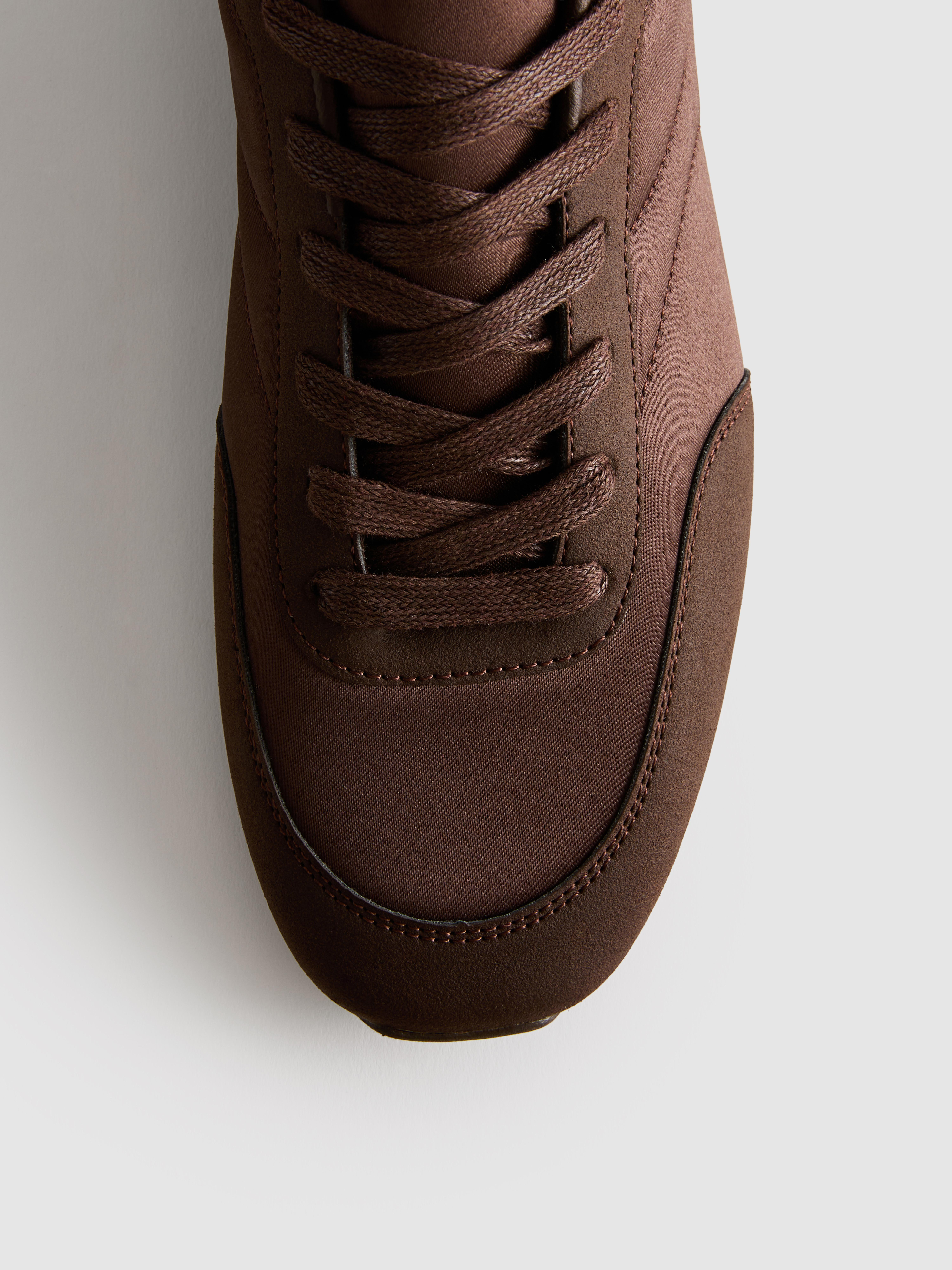 Satin Panel Low-Top Sneakers