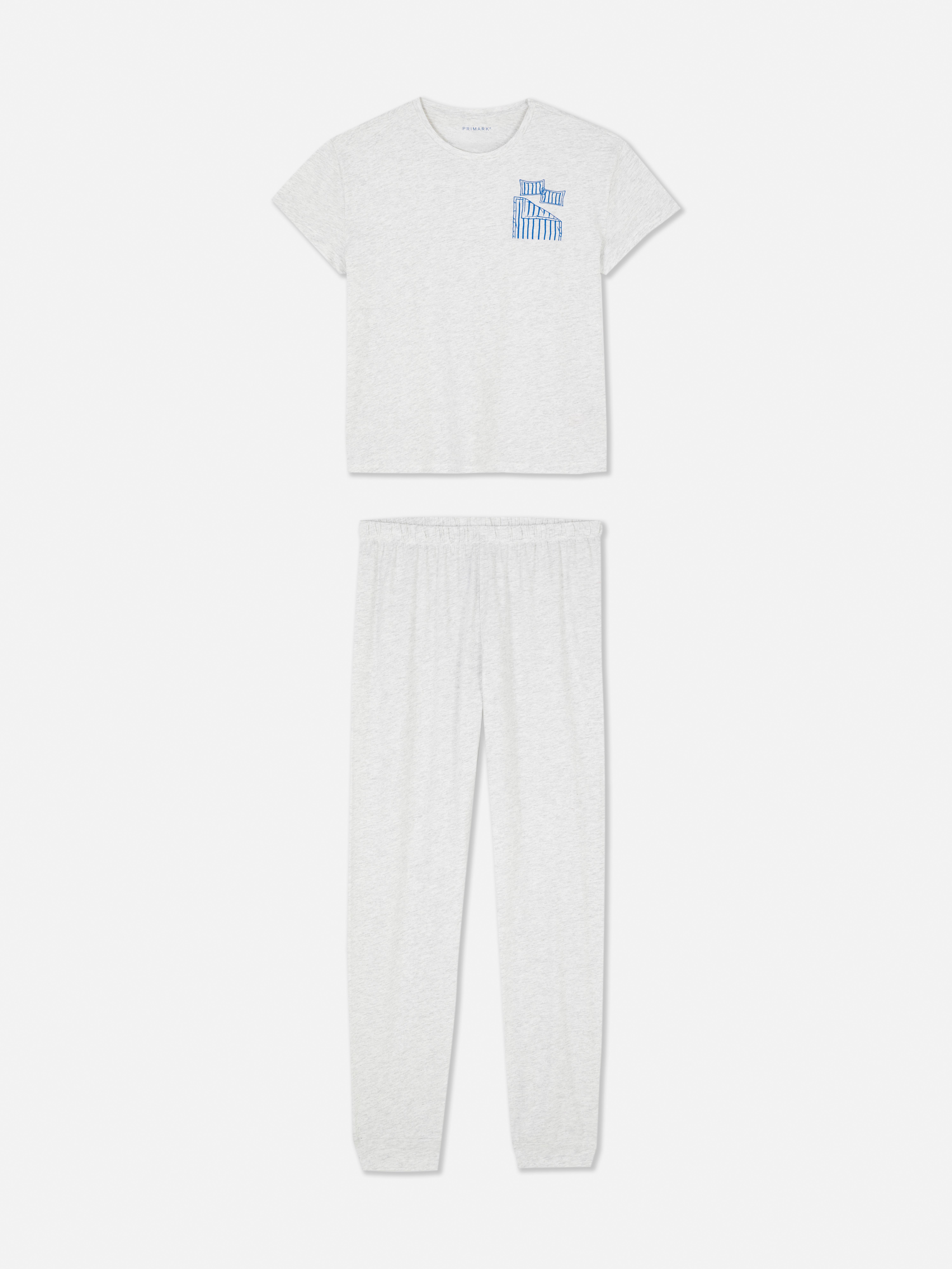 Printed Short-Sleeve Pajama Set