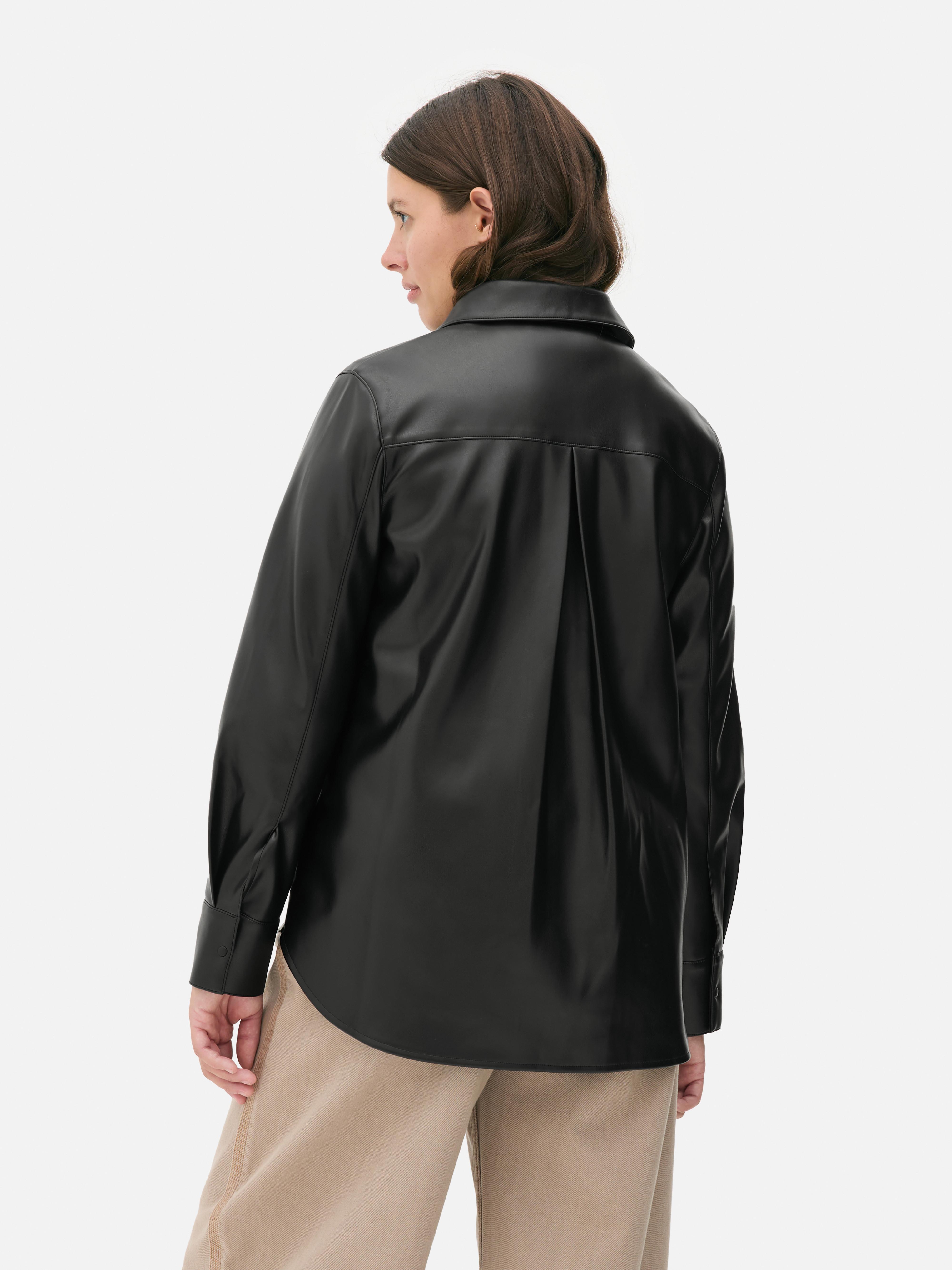 Faux Leather Overshirt