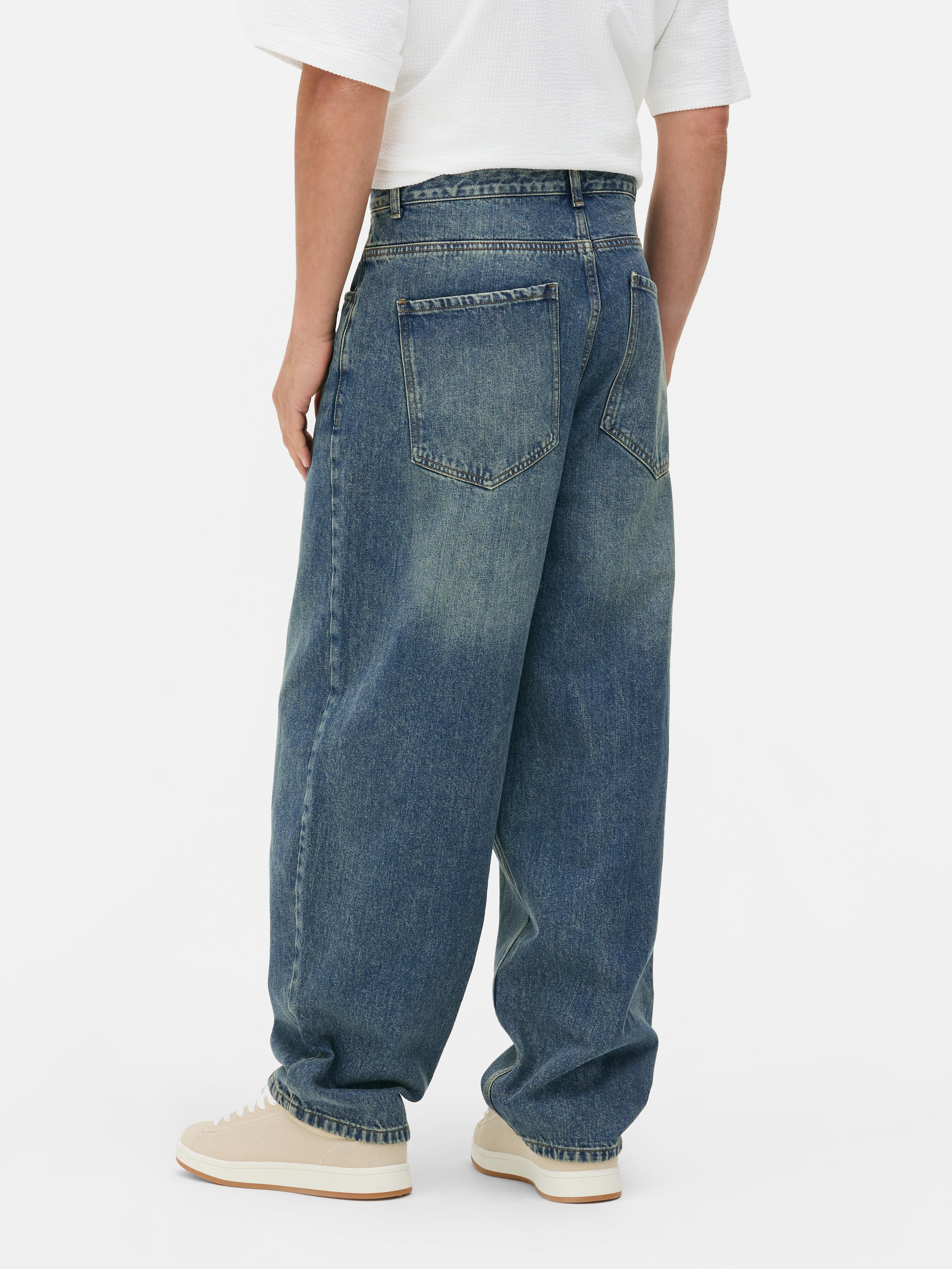 Low-Rise Barrel Leg Jeans